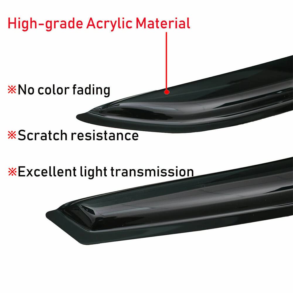 2007-2017 Jeep Compass Car Window Visor Vent Shade Deflector - Sun & Rain Guards for UV Protection & Weather Resistance - Perfect for Road Trips & Outdoor Adventures