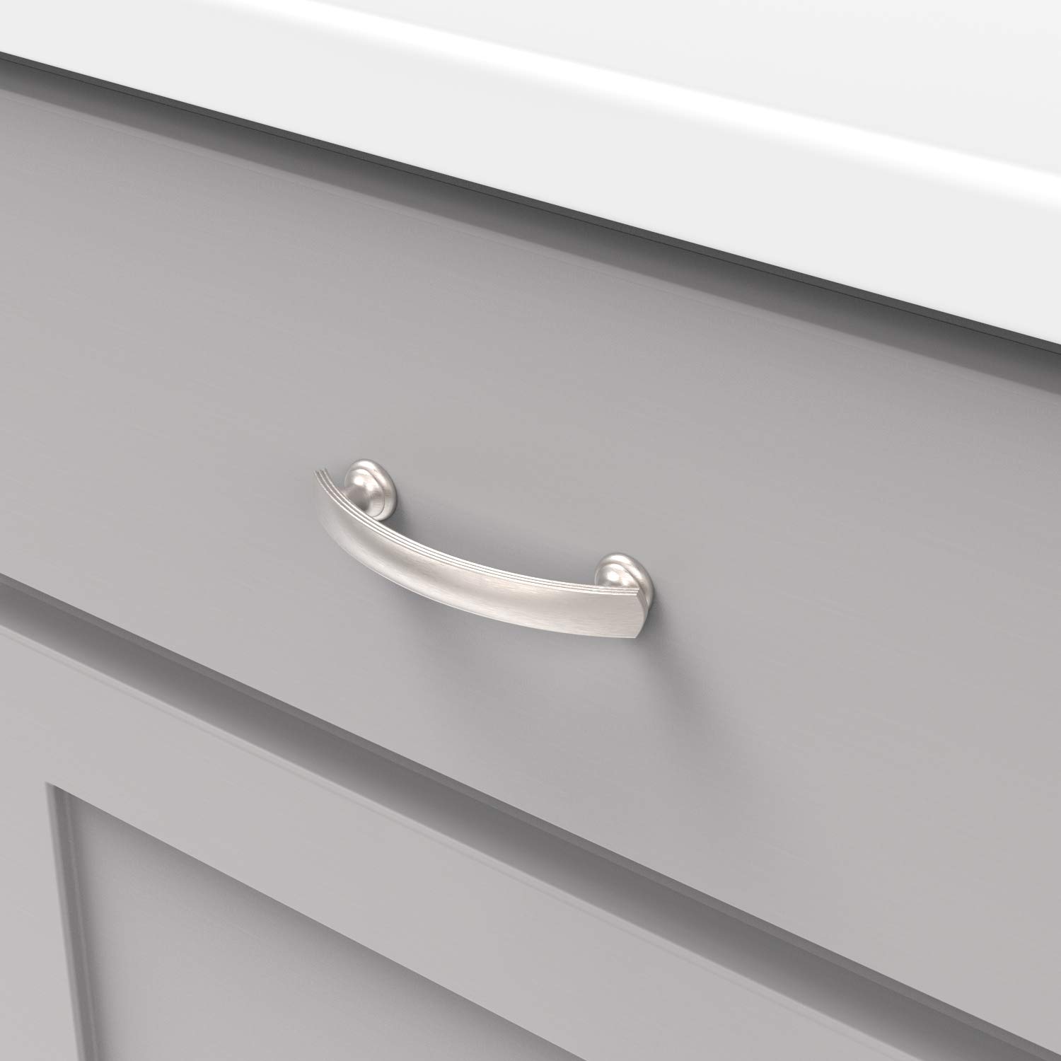 10 Pack Hickory Hardware Solid Core Kitchen Cabinet Pulls - Stainless Steel Luxury Cabinet Handles for Doors & Dresser Drawers (3 Inch Hole Center) | American Diner Collection | Perfect for Modern Kitchens, Bathroom Vanities & Office Furniture