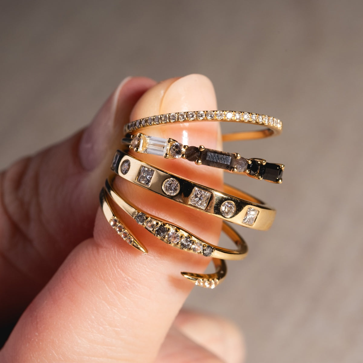 14K Gold Open Front Stacking Ring - Dainty Minimalist Band for Women - Perfect for Layering & Everyday Wear