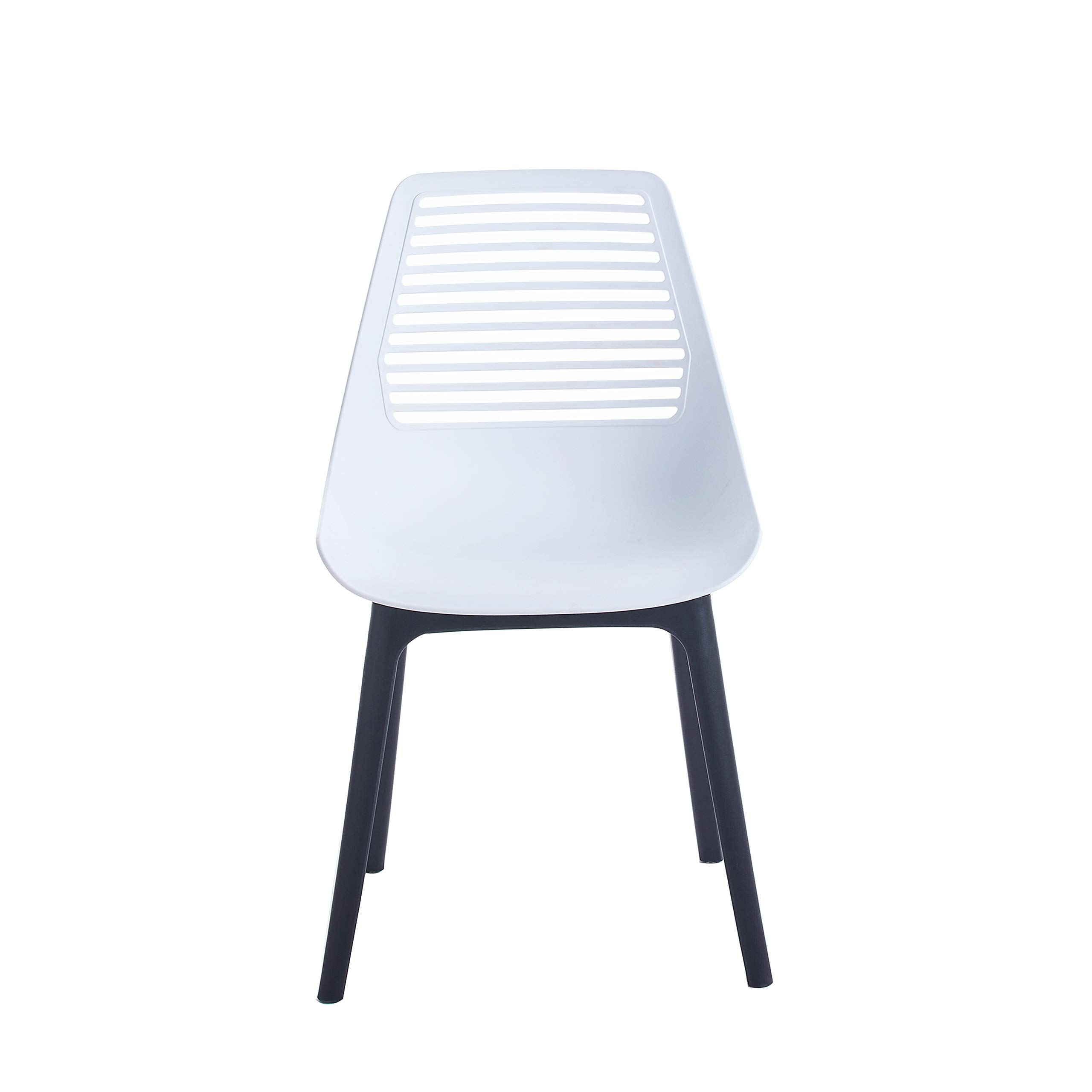 Porthos Home Moe Modern Dining Chairs Set of 2 - Waterproof & Stain Resistant Plastic Shell with Decorative Grooves for Airflow - Perfect for Kitchen, Dining Room, or Outdoor Patio Use