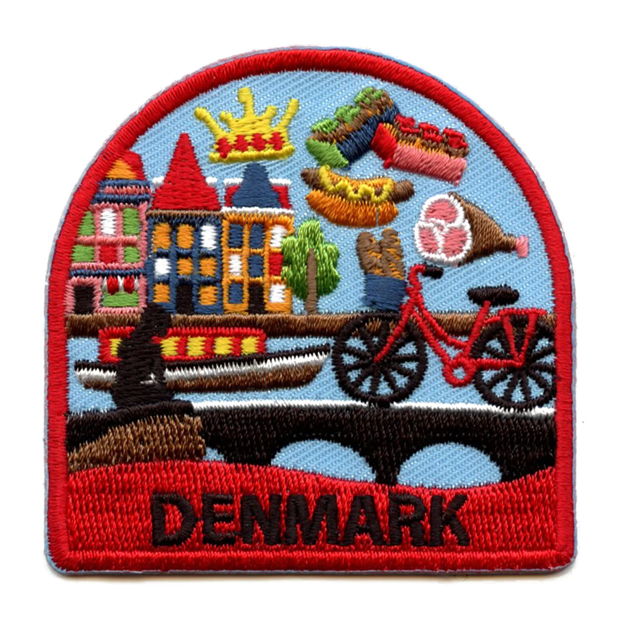 Denmark World Showcase Embroidered Iron-On Travel Badge - Scandinavian Souvenir for Jackets, Backpacks & Hats | Perfect for Travel Enthusiasts & Collectors