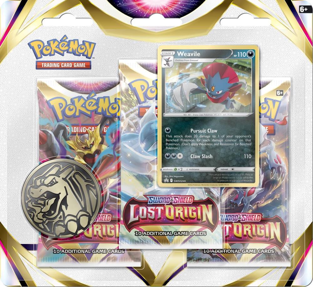 Pokemon Lost Origin 3 Pack Blister - Booster Packs for Trading Card Game | Collectible Cards for Battles & Deck Building | Perfect for TCG Players & Pokemon Fans