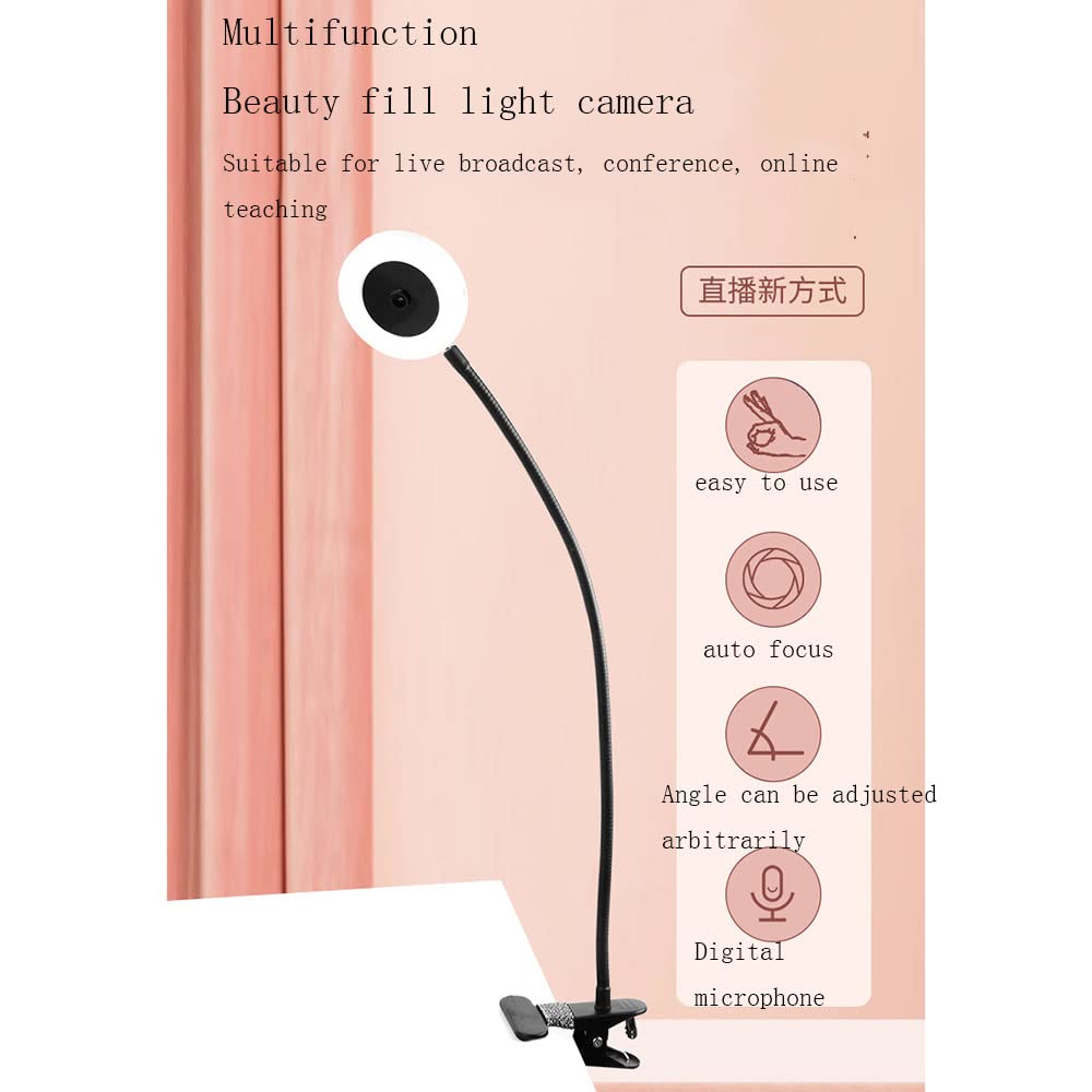 MINJUK 4K Webcam with Ring Light - USB 1080p Conference Camera, Clip-On Computer Webcam with Eye Protection for Zoom Meetings, Live Streaming & Video Calls - Perfect for Home Office, Online Classes & Content Creation