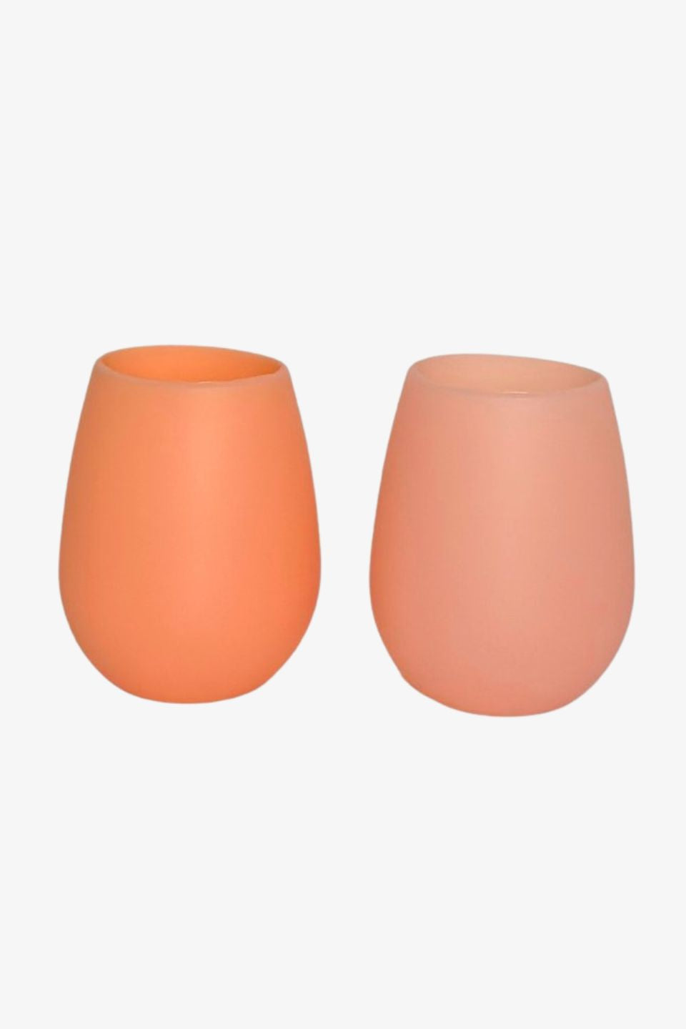 Fegg Peach Silicone 2 Pack Foldable Travel Tumbler - Leak Proof Collapsible Water Bottle for Hiking, Camping & Outdoor Activities