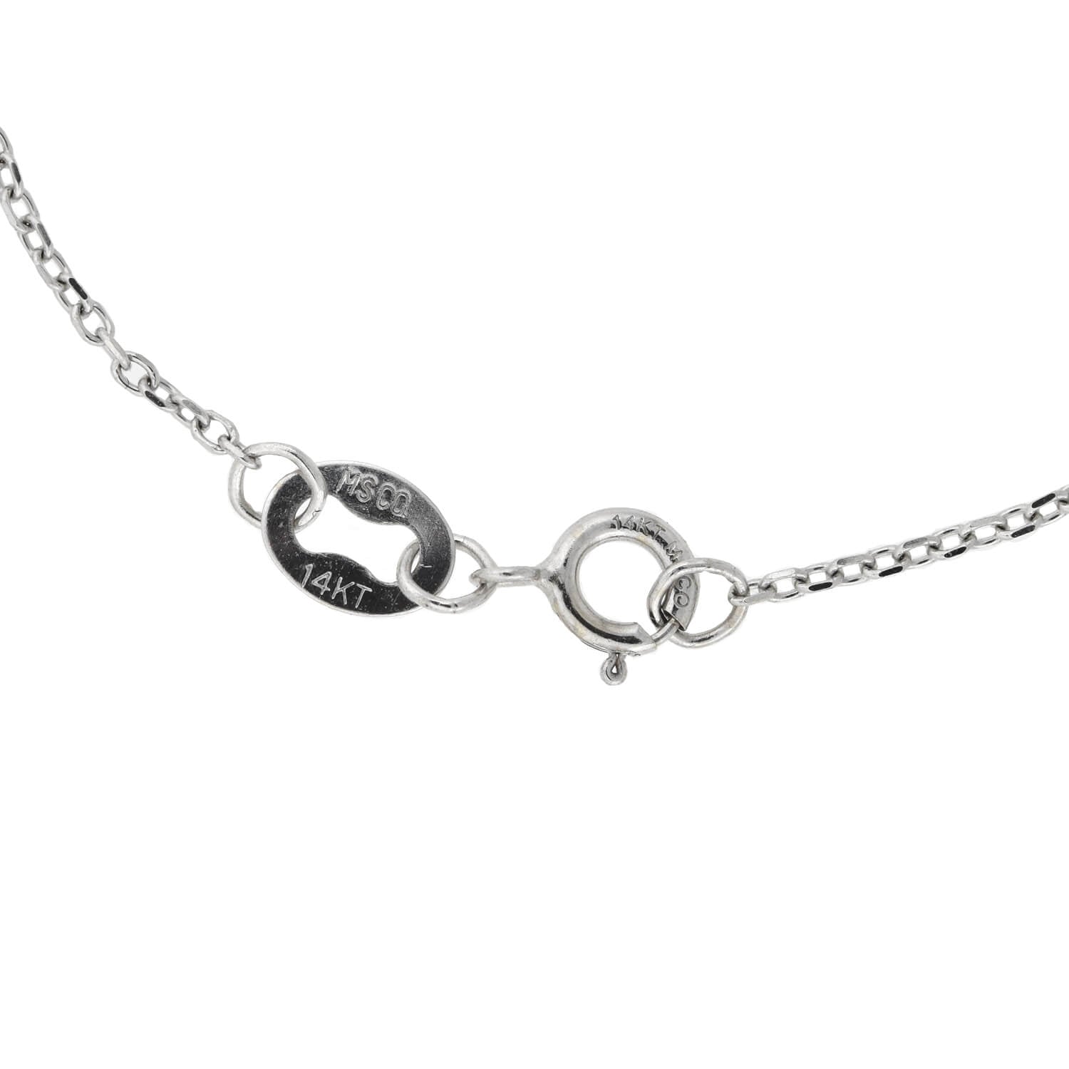Edwardian Style Platinum & 14K Gold Chrysoberyl Diamond Pendant Necklace - Vintage Jewelry for Weddings & Special Occasions