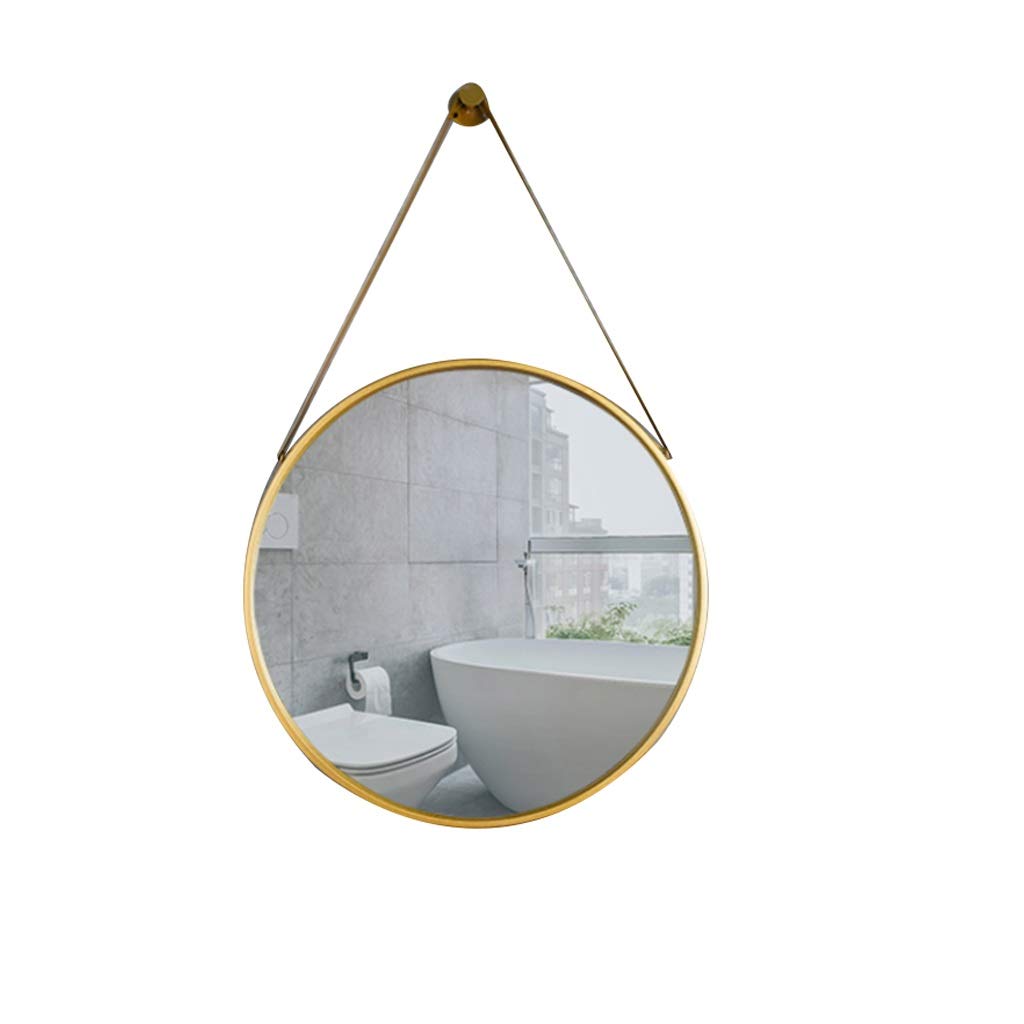 Gold Round Metal Framed Wall Mirror 70cm - Decorative Hanging Vanity Mirror for Bathroom, Bedroom & Makeup Station - High Definition Cosmetic Mirror with Mounting Hardware
