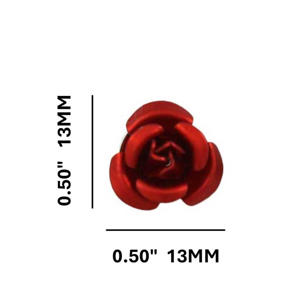 Red Aluminum Rose Flower Stud Earrings for Women - Hypoallergenic Pierced Ear Jewelry - Perfect for Valentine's Day, Anniversary Gifts & Everyday Wear
