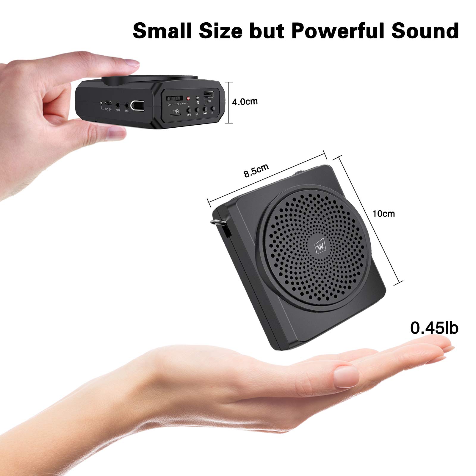 16W Personal Voice Amplifier with Headset Mic - Portable Mini Sound Speaker for Teachers, Tour Guides, Coaches - Ideal for Meetings, Indoor/Outdoor Events & Public Speaking