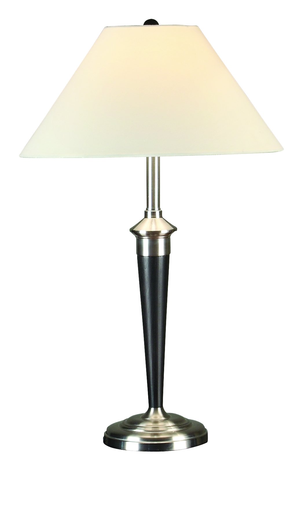 Artiva USA Twin-Pack Classic Table and Floor Lamps Set - Brushed Steel & Espresso Finish - Perfect for Living Room, Bedroom, or Office Lighting Decor