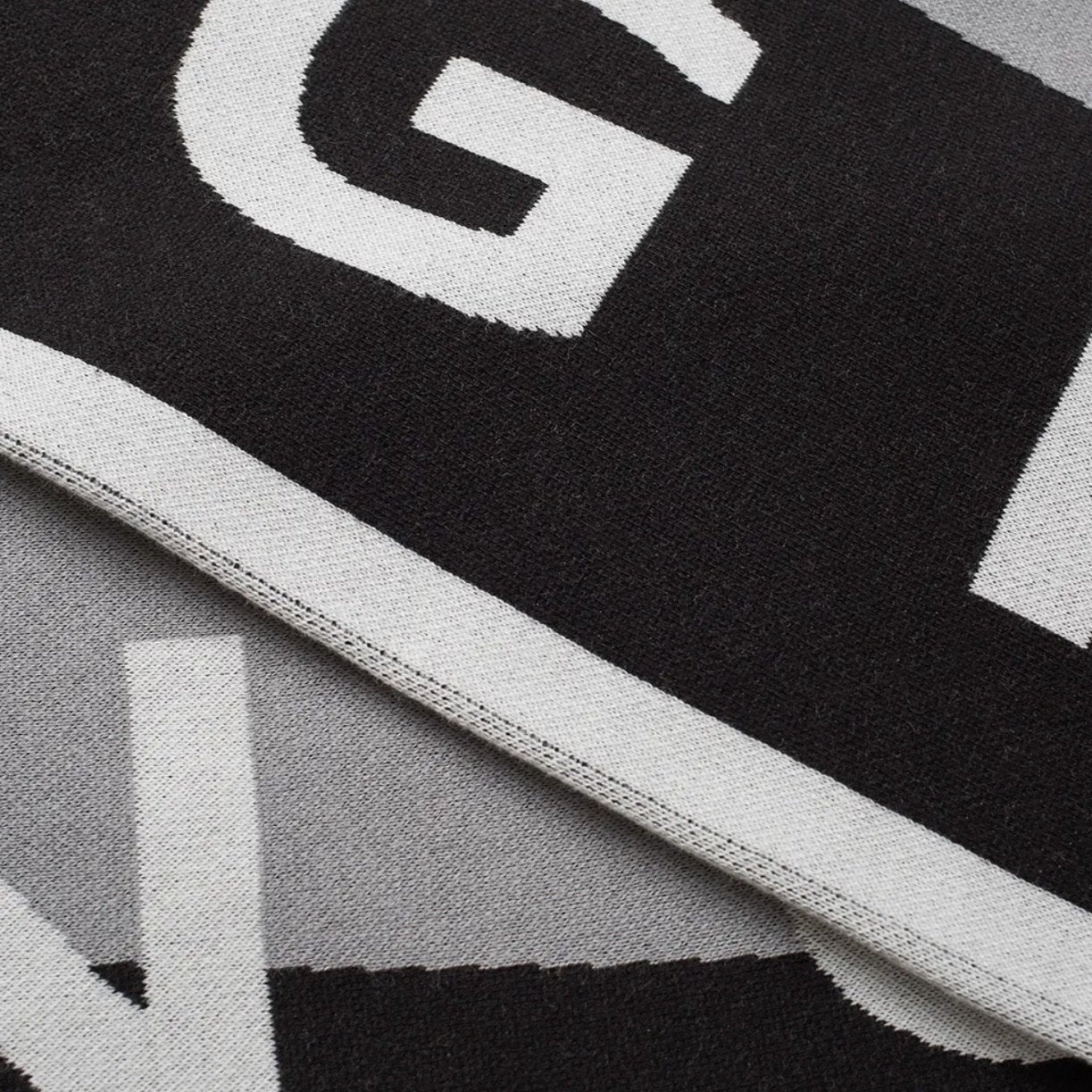 Givenchy Black & Grey Logo Team Scarf - Luxury Fashion Accessory for Men & Women - Perfect for Winter, Fall & Stylish Outfits