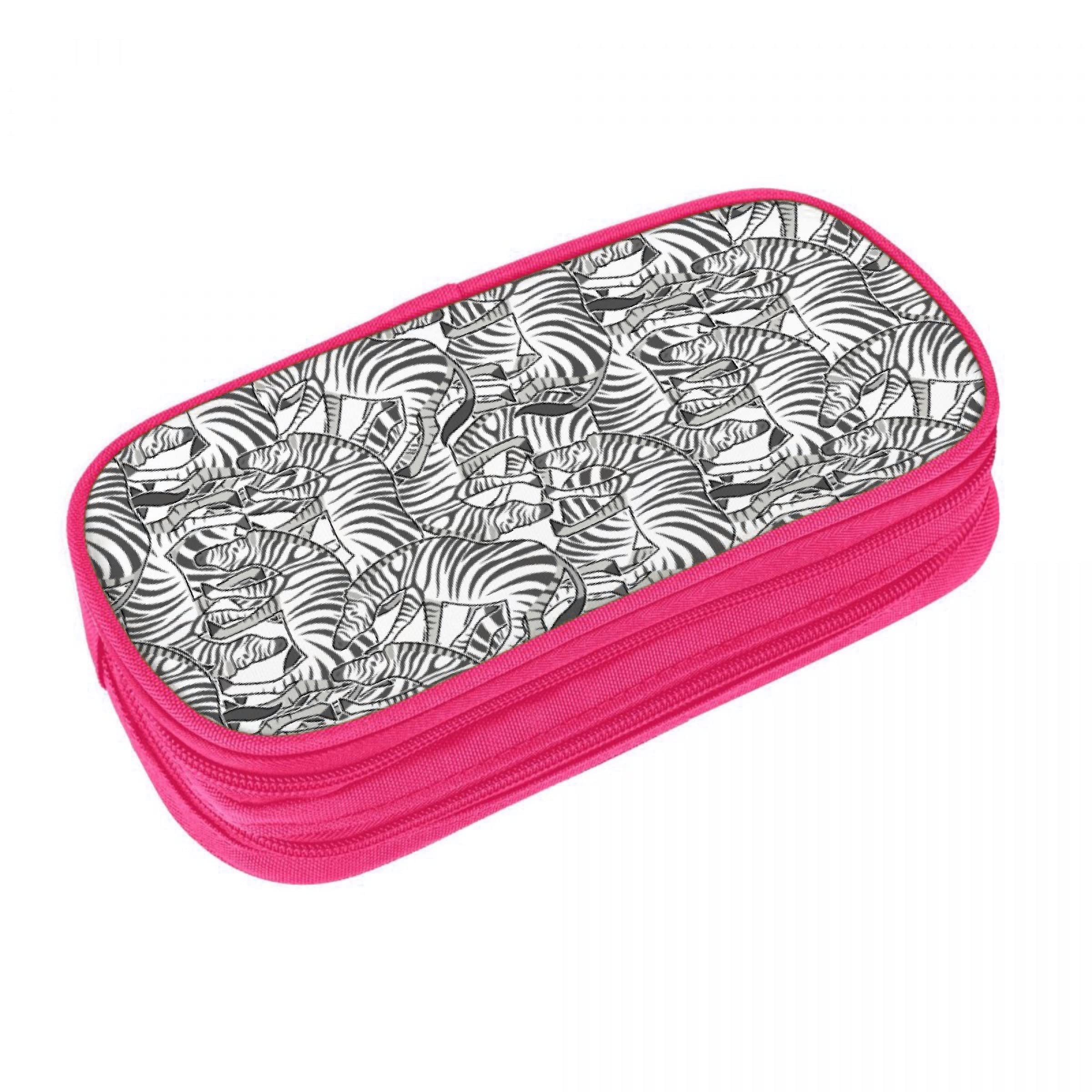 Cute Large Zebra Pencil Case with Cartoon Animal Design - Big Capacity School Stationery Pouch for Pens, Pencils & Supplies - Perfect for Teens, Boys & Girls - Ideal for School, Office & Travel Organization