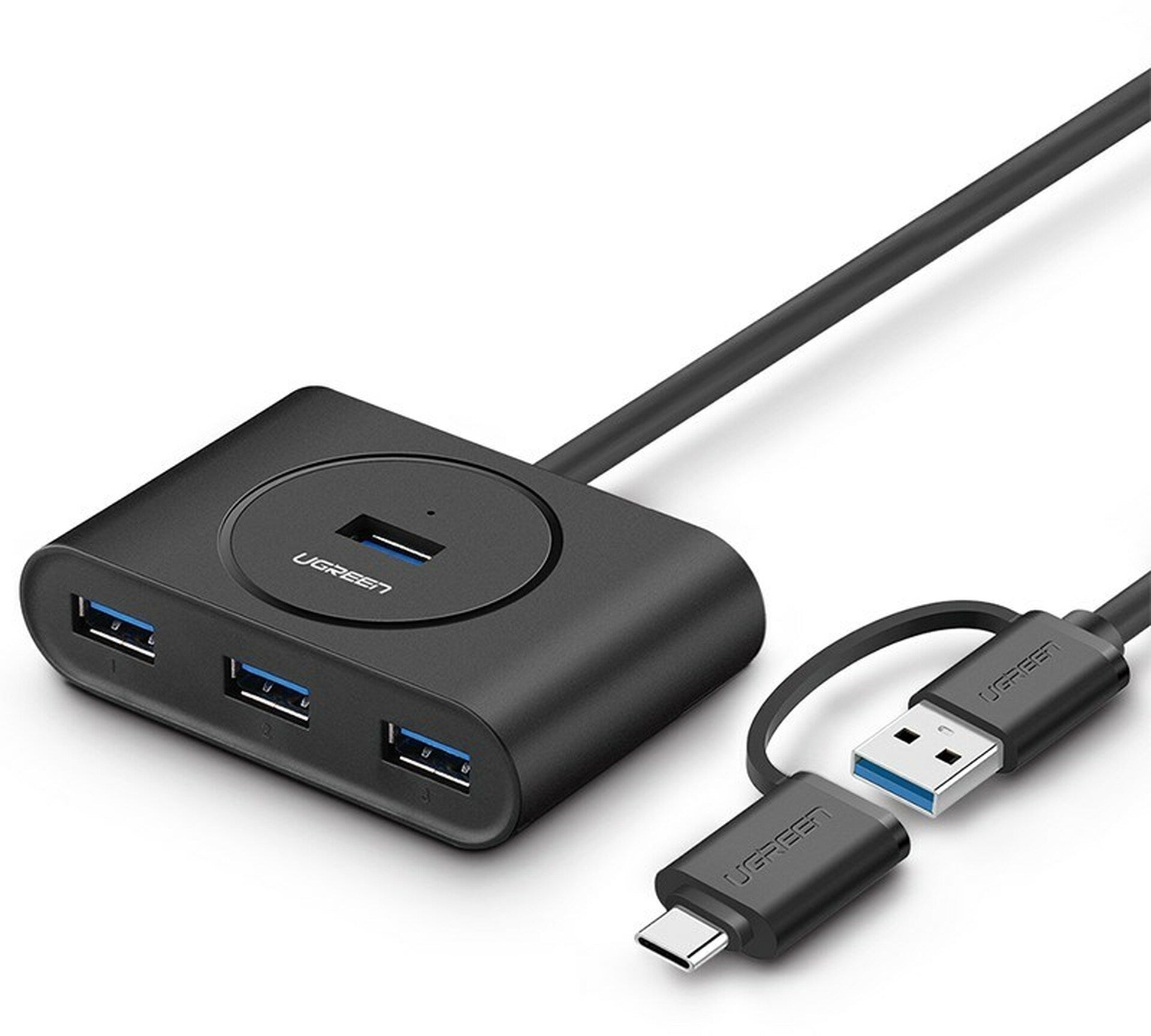 4-in-1 USB C Hub with 4 Ports - USB 3.0 Multi-Port Adapter for MacBook Pro/Air, Chromebook, Windows Laptop - Perfect for Office Work, Home Use & Travel Charging