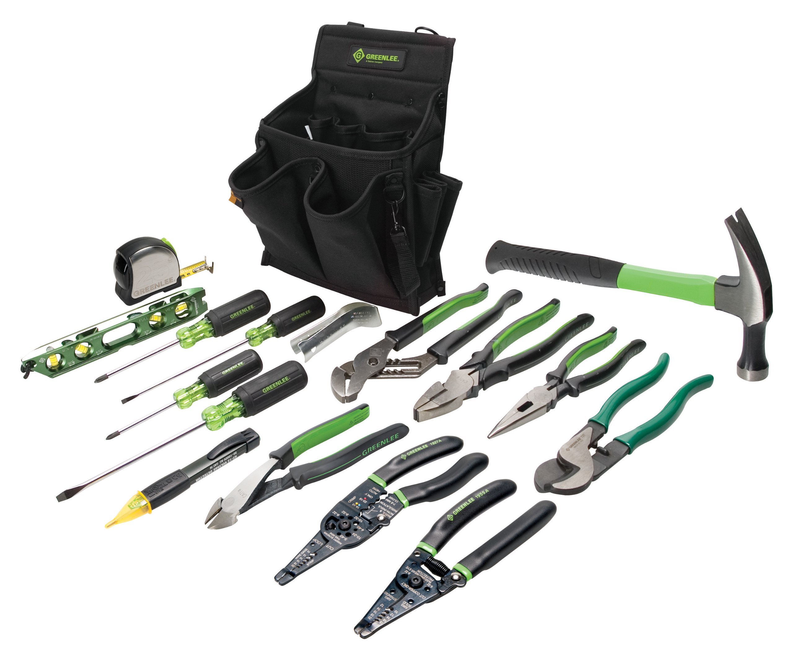 Greenlee 0159-12 Journeyman's Professional Electrician Tool Kit - 12-Piece Standard Set for Wiring, Installation & Electrical Repairs | Perfect for Home DIY Projects & Commercial Electrical Work