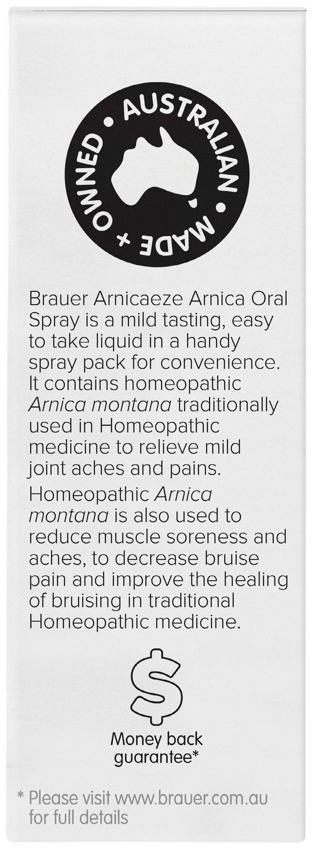 Brauer Arnicaeze Arnica Oral Spray - Natural Pain Relief for Muscle & Joint Discomfort | Fast-Acting Homeopathic Remedy for Post-Workout Recovery & Daily Aches