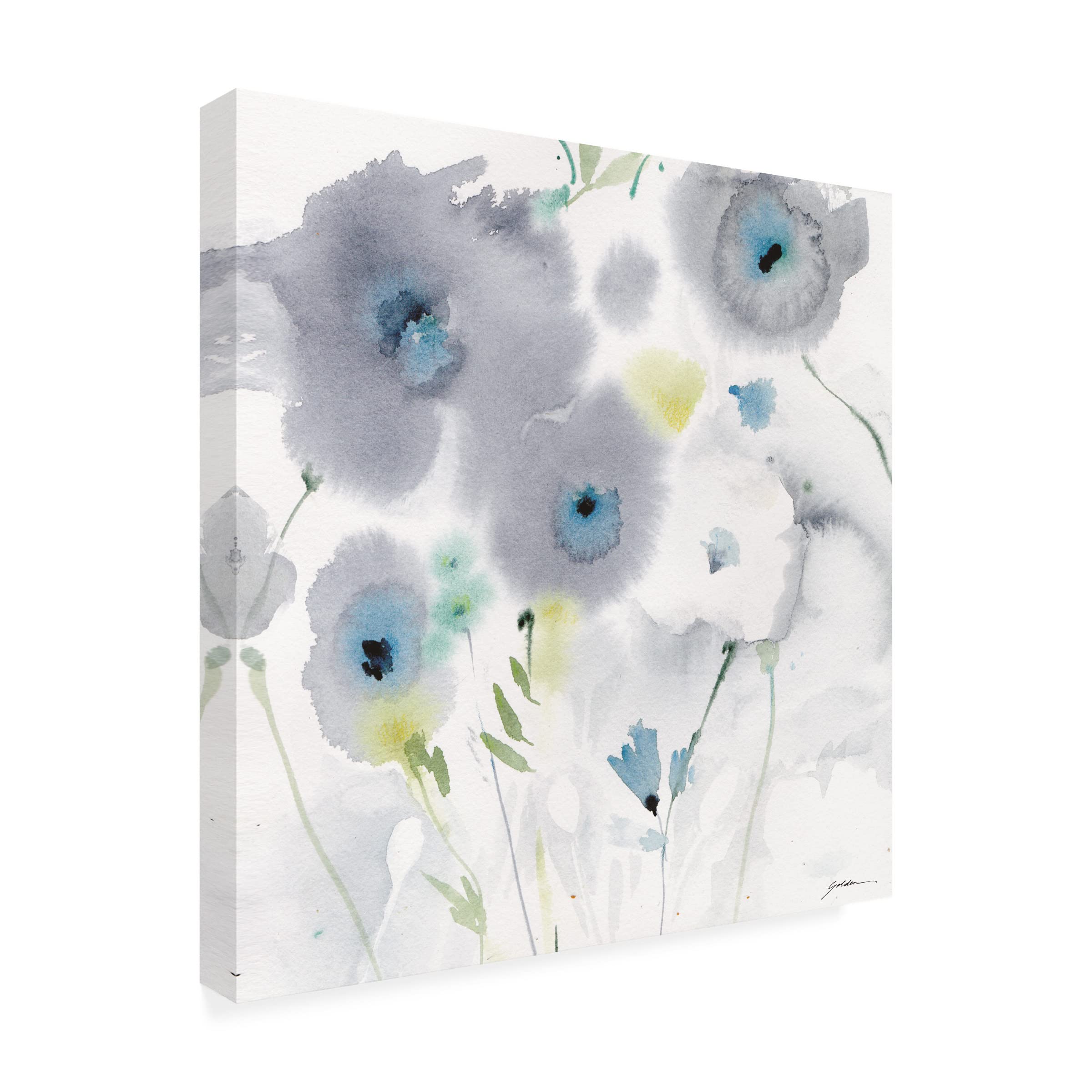 Trademark Fine Art 'Ghost Flowers' Canvas Wall Art by Sheila Golden - Elegant Floral Painting for Living Room, Bedroom & Office Decor