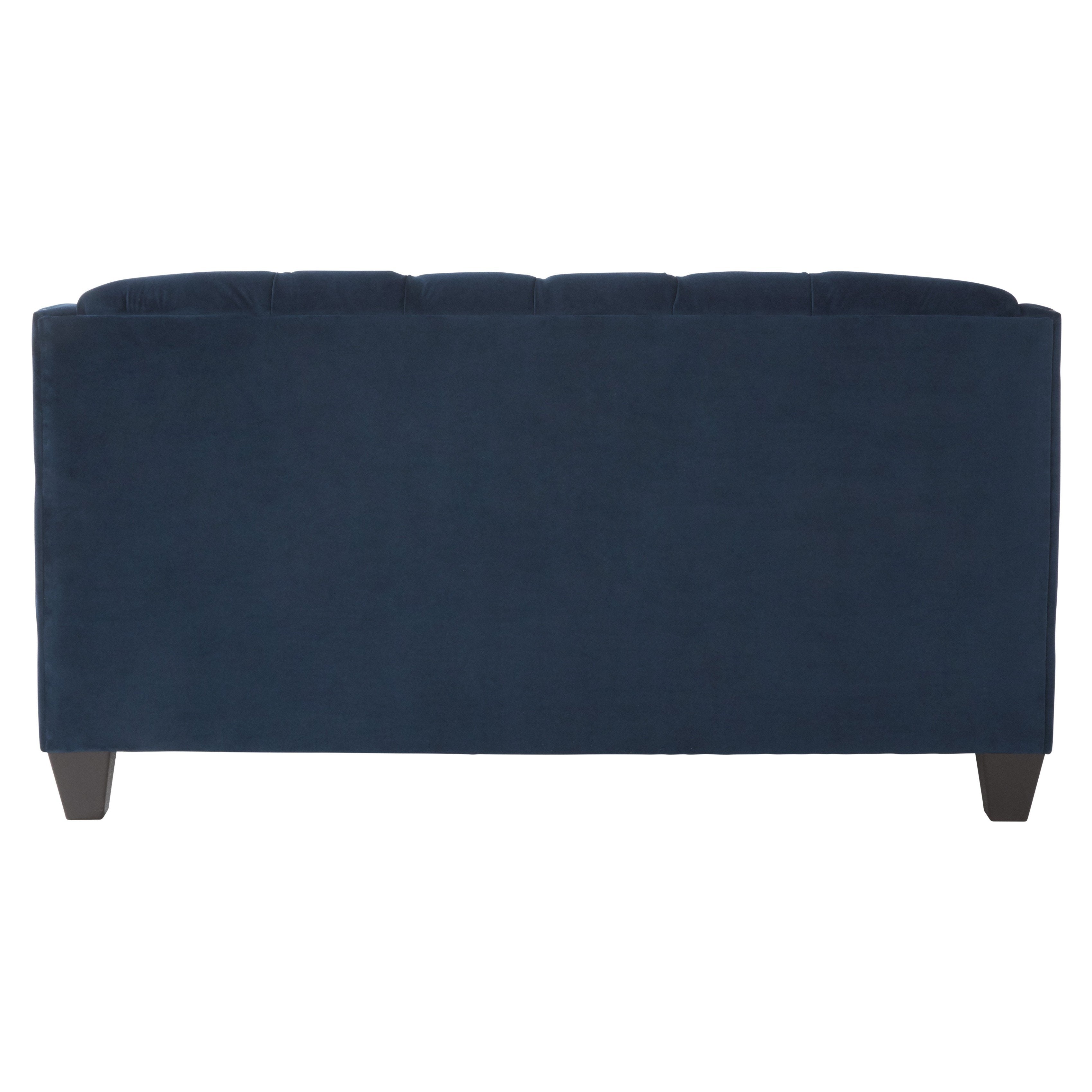 Modern Velvet Tufted Loveseat with Nailhead Trim - Blue Transitional Sofa for Living Room, Bedroom & Home Office | Moselle Collection