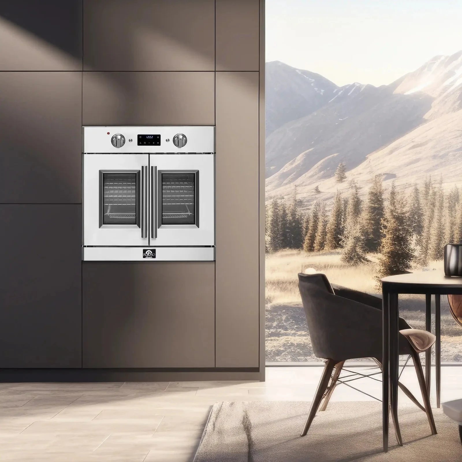 Forno Gallico 30 Inch Electric French Door Wall Oven - Stainless Steel FBOEL1371 | Built-In Convection Oven for Baking, Roasting & Entertaining | Perfect for Modern Kitchens & Home Chefs