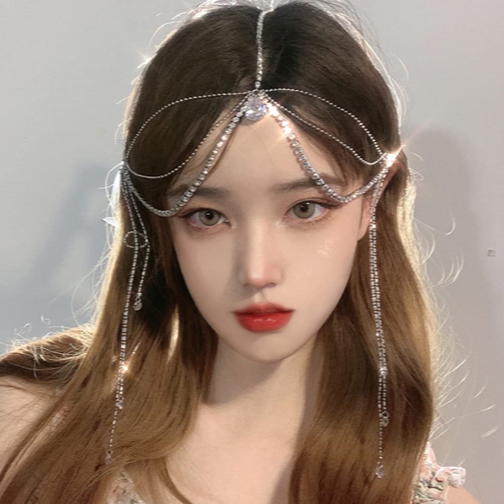 Wiwpar Rhinestone Head Chain Hair Accessory - Multi-Layer Dangle Drop Forehead Headband for Women & Girls | Perfect for Weddings, Parties & Festival Outfits