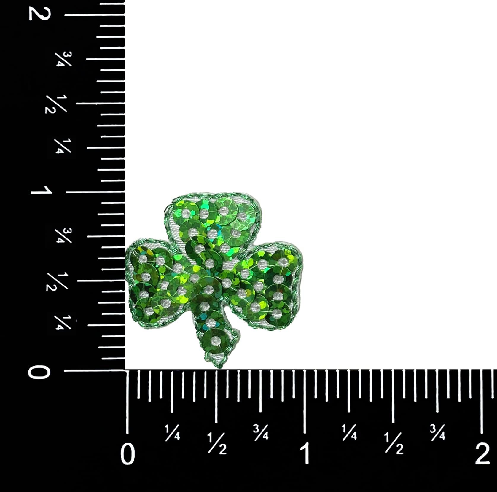 Irish Shamrock Clover Iron-On Patch with Sequin Embroidery - St. Patrick's Day DIY Craft, Clothing & Accessories Decoration for Hats, Jeans, Bags
