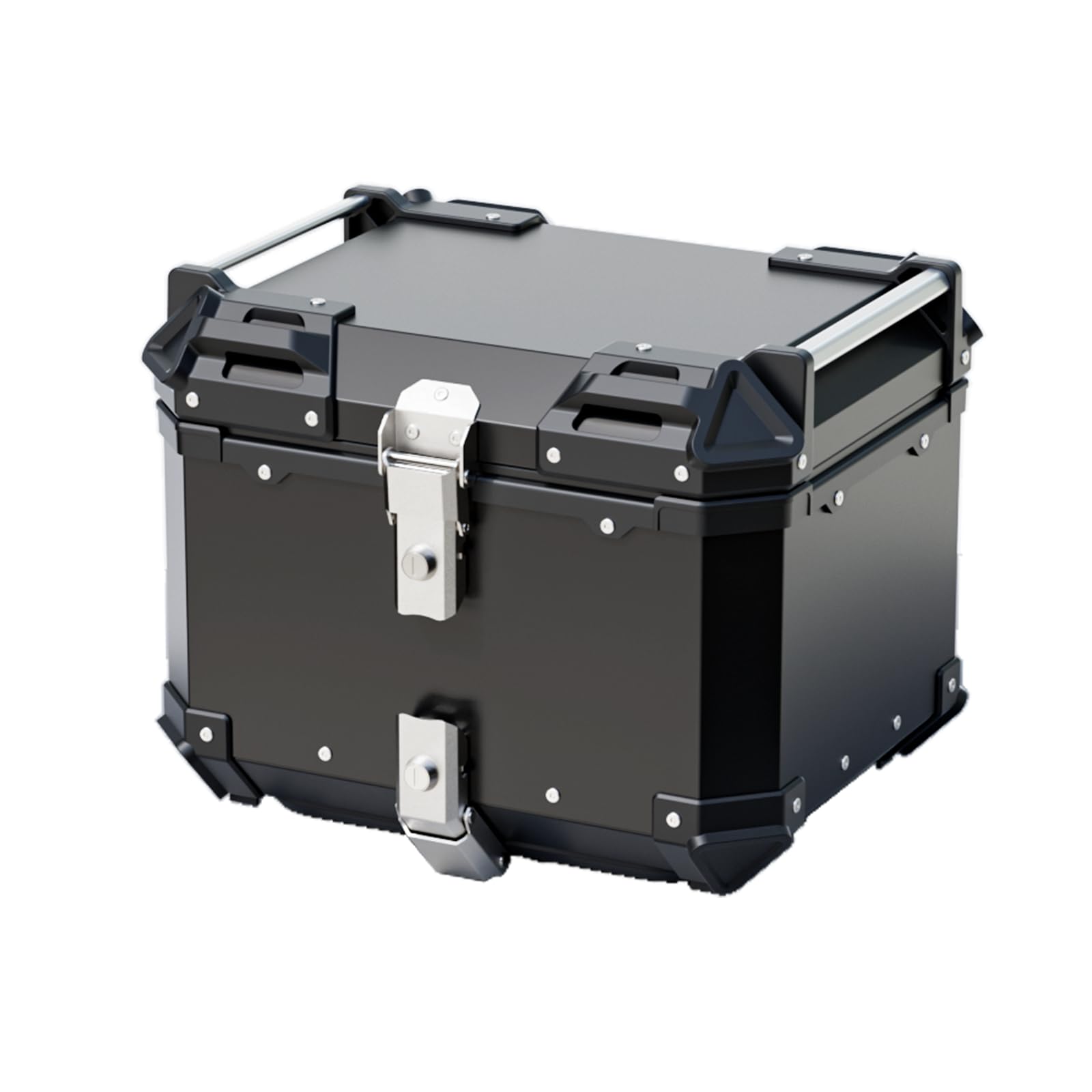 45L 55L 65L Waterproof Aluminum Motorcycle Top Case - Secure Locking Tail Box Luggage Storage for Helmets & Gear (Black, 45L) - Perfect for Touring, Commuting & Adventure Riding