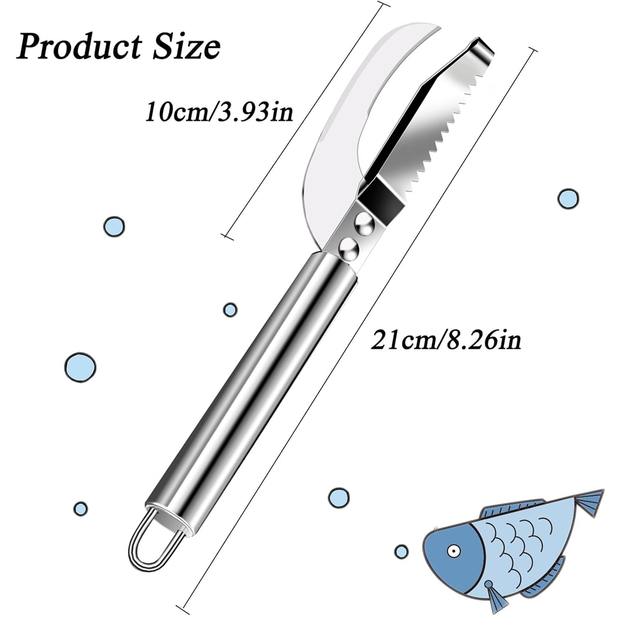 Premium 3-in-1 Stainless Steel Fish Maw Knife - Multi-Functional Fish Scale Remover & Kitchen Tool for Home Cooking, Cleaning & Food Prep | Perfect for Seafood Lovers & Professional Chefs