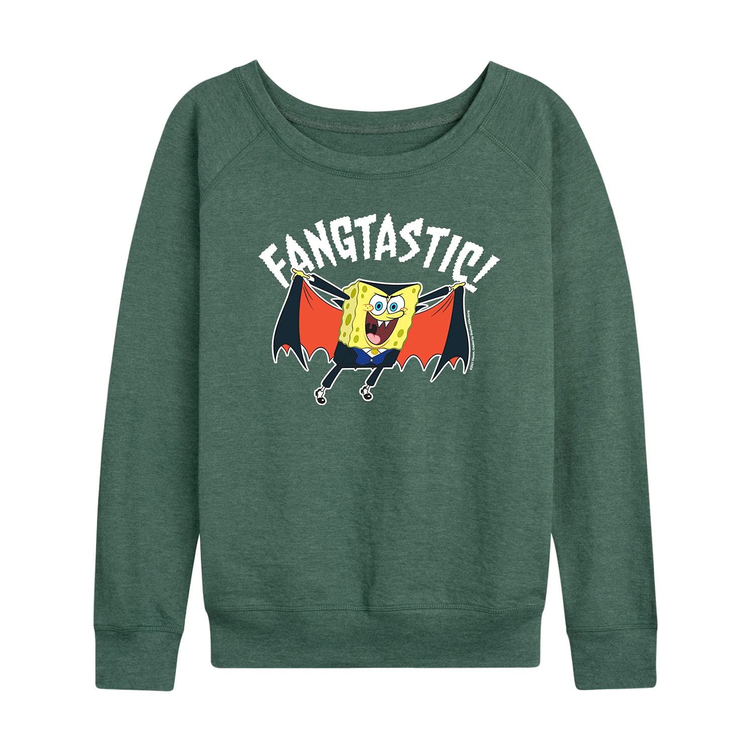 HYBRID APPAREL SpongeBob SquarePants Fangastic Women's Lightweight French Terry Pullover Hoodie - Soft Casual Sweatshirt for Women, Perfect for Lounge Wear, Street Style & Cartoon Fans