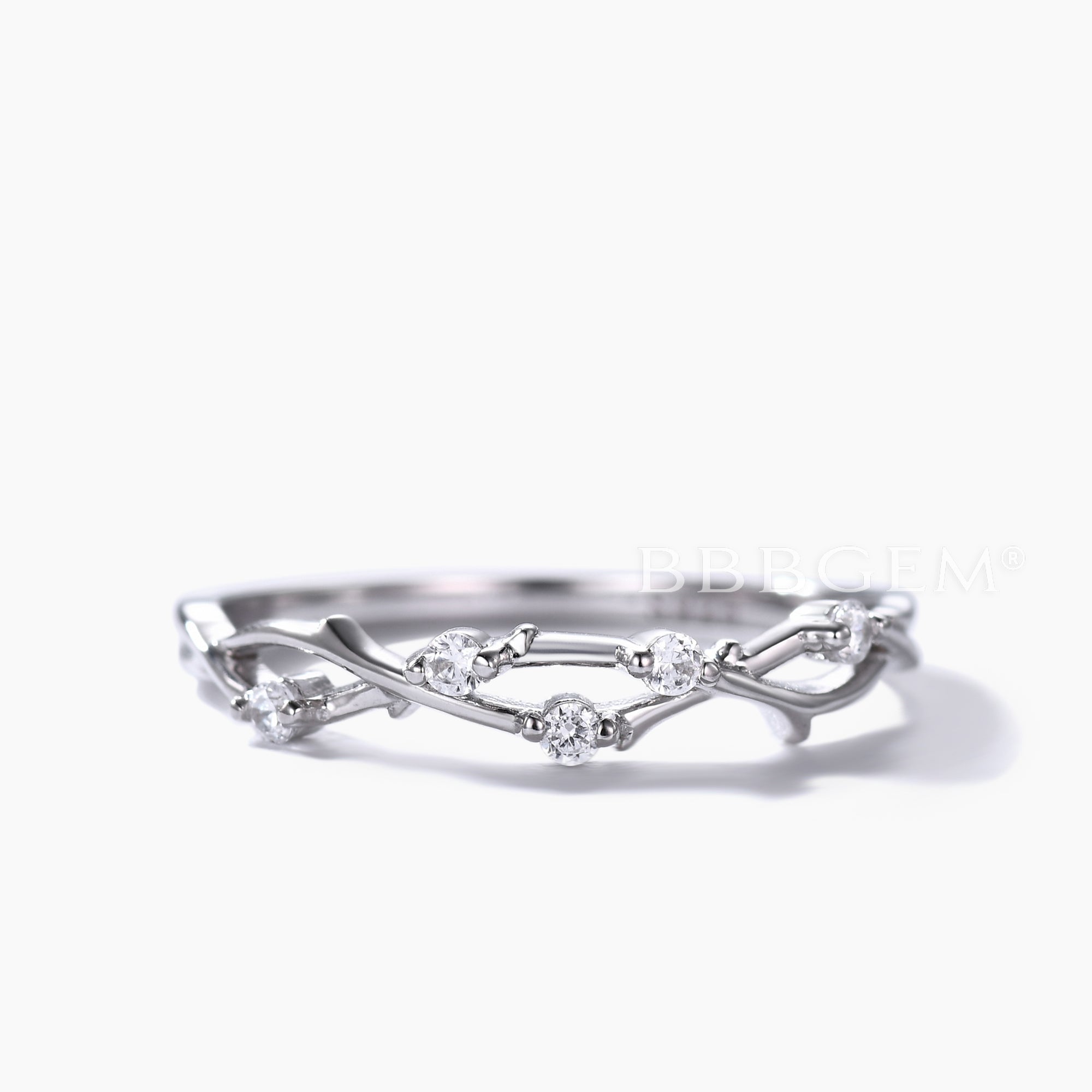 Infinity Twig Leaf Wedding Band - Nature Inspired Women's Ring with Split Shank Design - Perfect for Bridal Jewelry, Nature Lovers & Boho Wedding Accessories