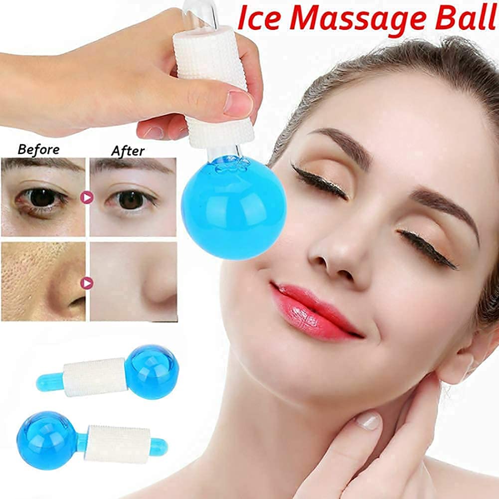 MAHOSTAV Facial Ice Globe - Cooling Face Roller Ball for Puffiness & Wrinkles, Smart Magic Massage Tool for Face & Neck, Spa & Skincare Routine, Perfect for Morning Routine & Post-Workout Recovery
