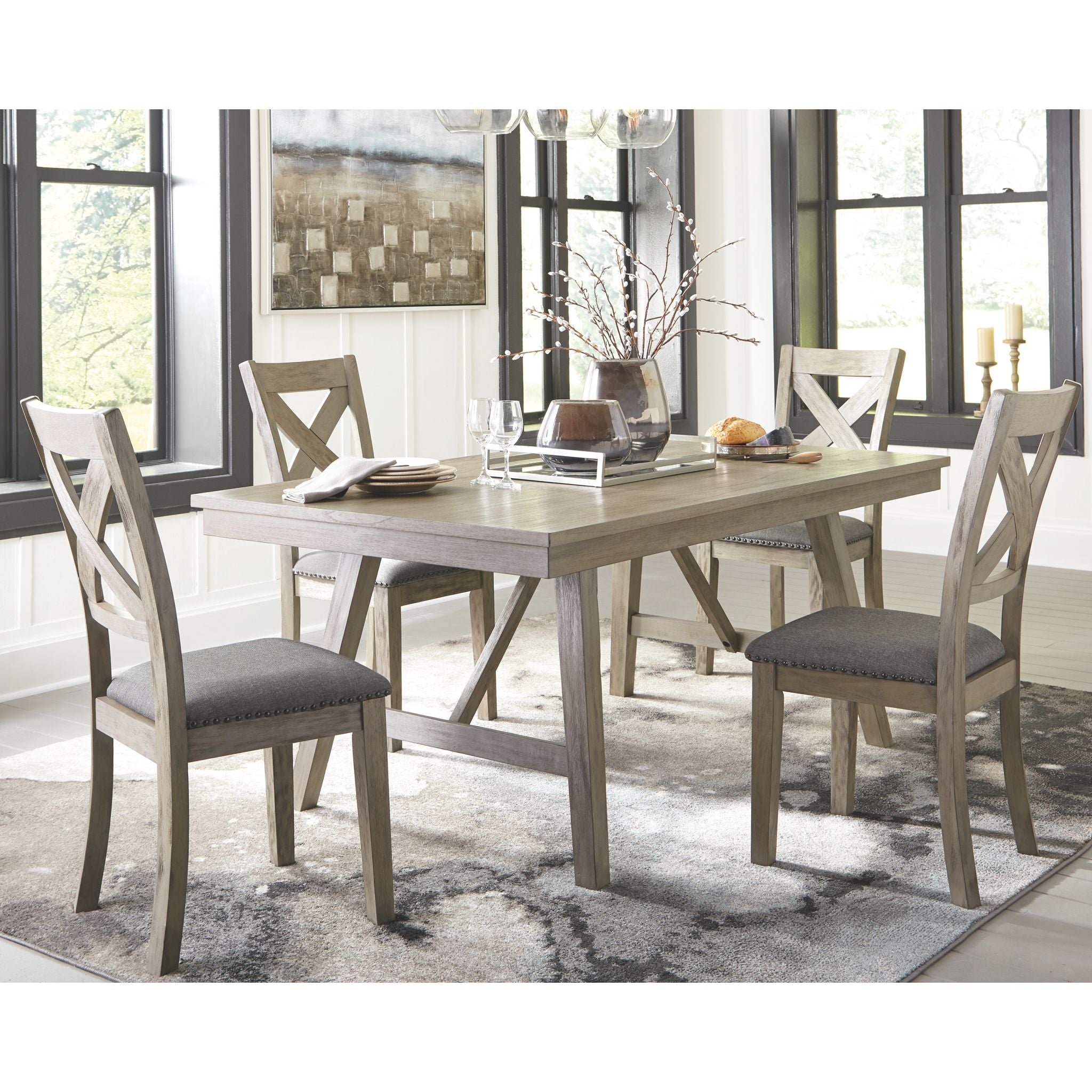 Stylish Aldwin Rectangular Dining Table - Modern Solid Wood Kitchen Table for 6-8 People | Perfect for Family Dinners, Entertaining Guests & Small Space Dining Rooms