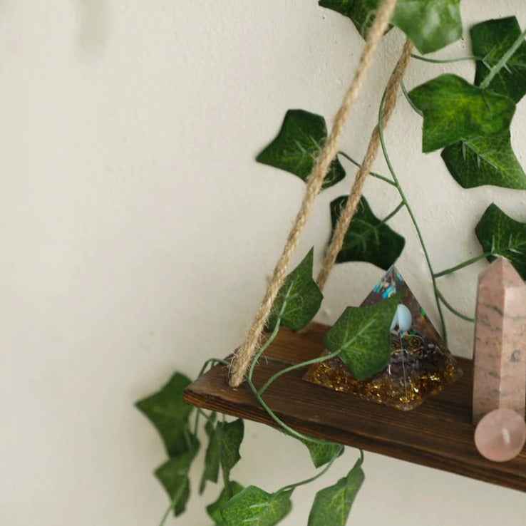 Decorative Hanging Shelf with Artificial Ivy & LED Strip Lights - Perfect for Home, Office, and Wedding Decor