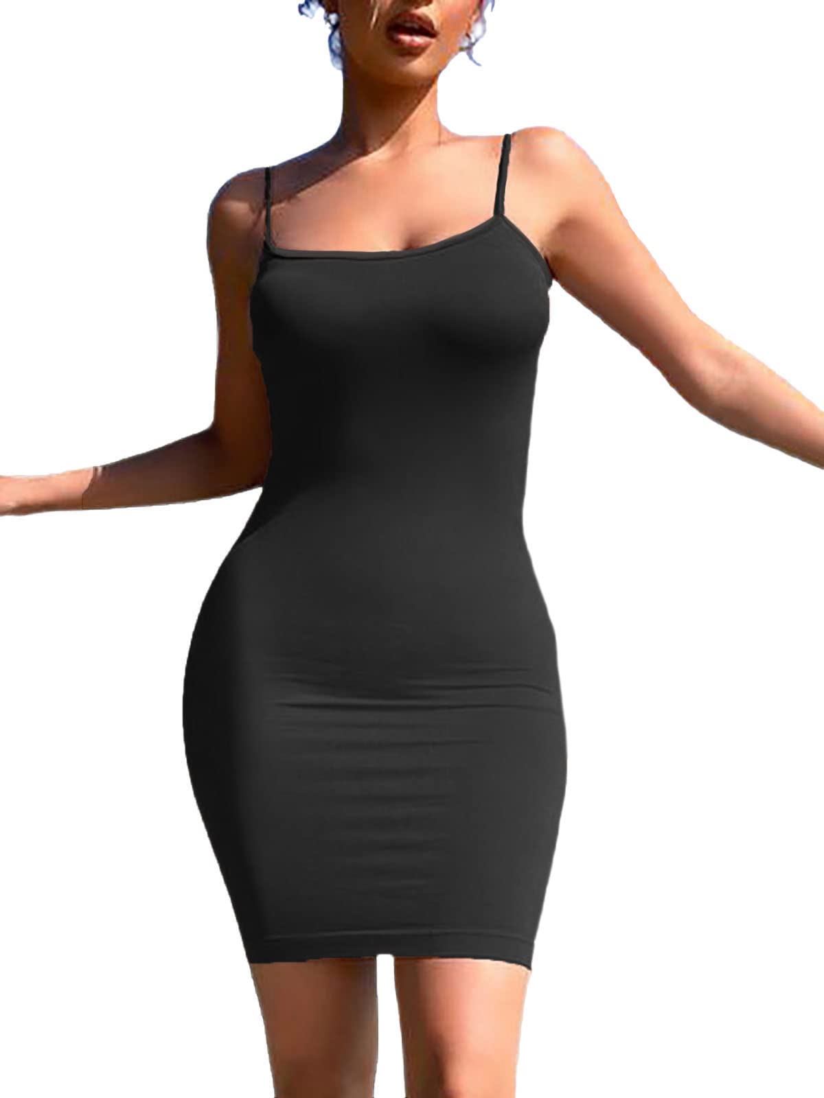 AnotherChill Women's Casual Lounge Slip Midi Dress - Sexy Sleeveless Backless Bodycon Summer Dress for Date Night, Club, Beach & Vacation | Slim Fit Elegant Midi Dresses 2023