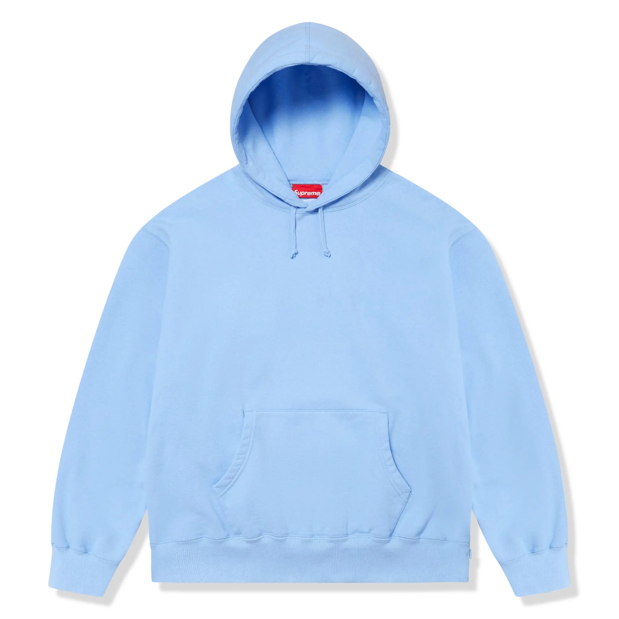 Supreme Satin Applique Light Blue Hoodie for Men & Women - Streetwear Fashion Pullover with Unique Design - Perfect for Casual Outfits, Urban Style & Winter Layering