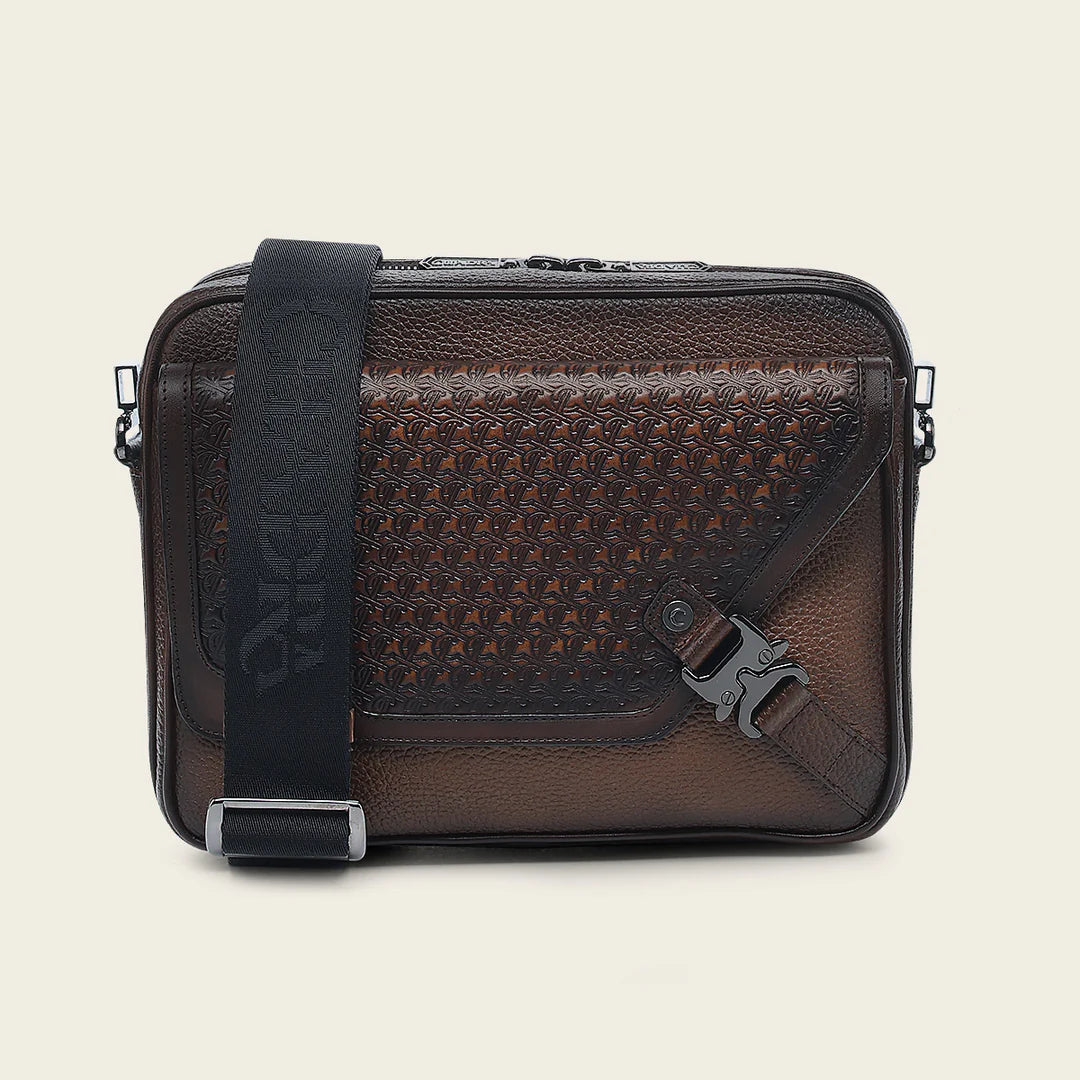 BOC30RS Genuine Cowhide Crossbody Messenger Bag for Men & Women - Stylish Casual Fashion Honey Brown Leather Shoulder Bag - Perfect for Work, Travel & Daily Use