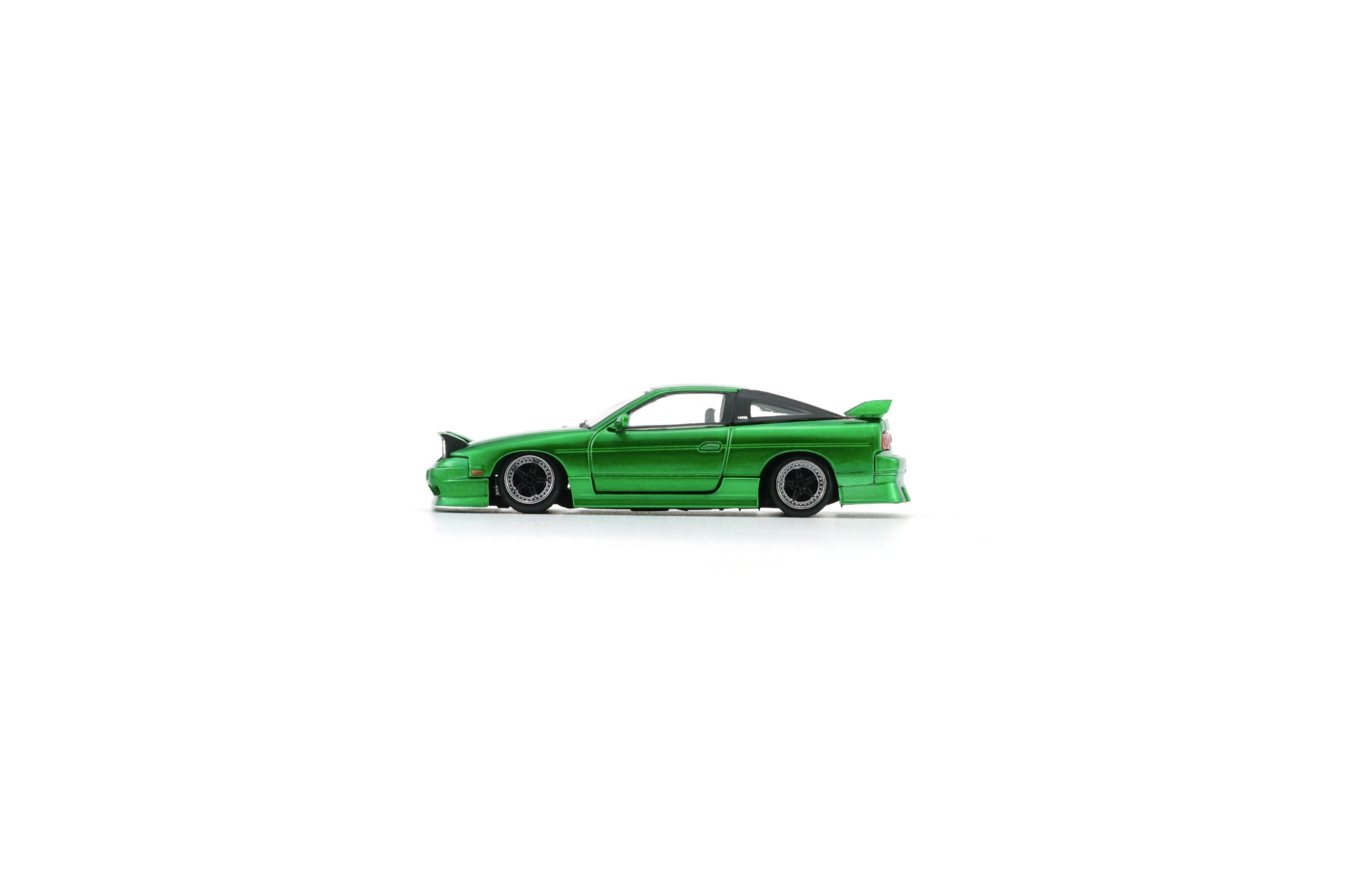 BM Creations 1:64 Scale Diecast Nissan 180SX Model Car - Metallic Green Finish | Collectible Miniature Vehicle for Display, Racing Games & Car Enthusiasts