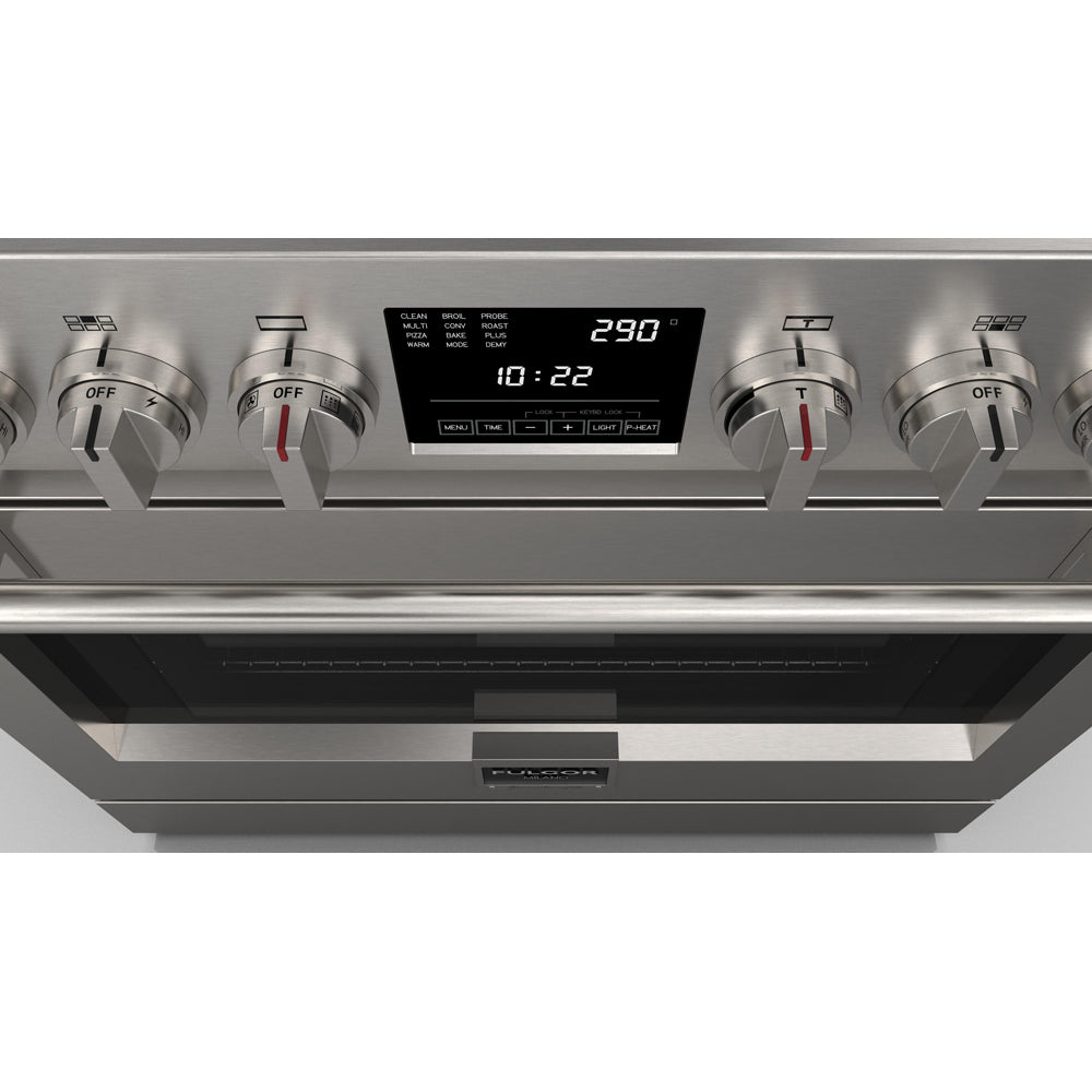 Fulgor Milano 36-Inch 600 Series Dual Fuel Range with 6 Burners - Stainless Steel Professional Gas Stove & Electric Oven (Model F6PDF366S1) - Perfect for Gourmet Cooking & Large Family Kitchens