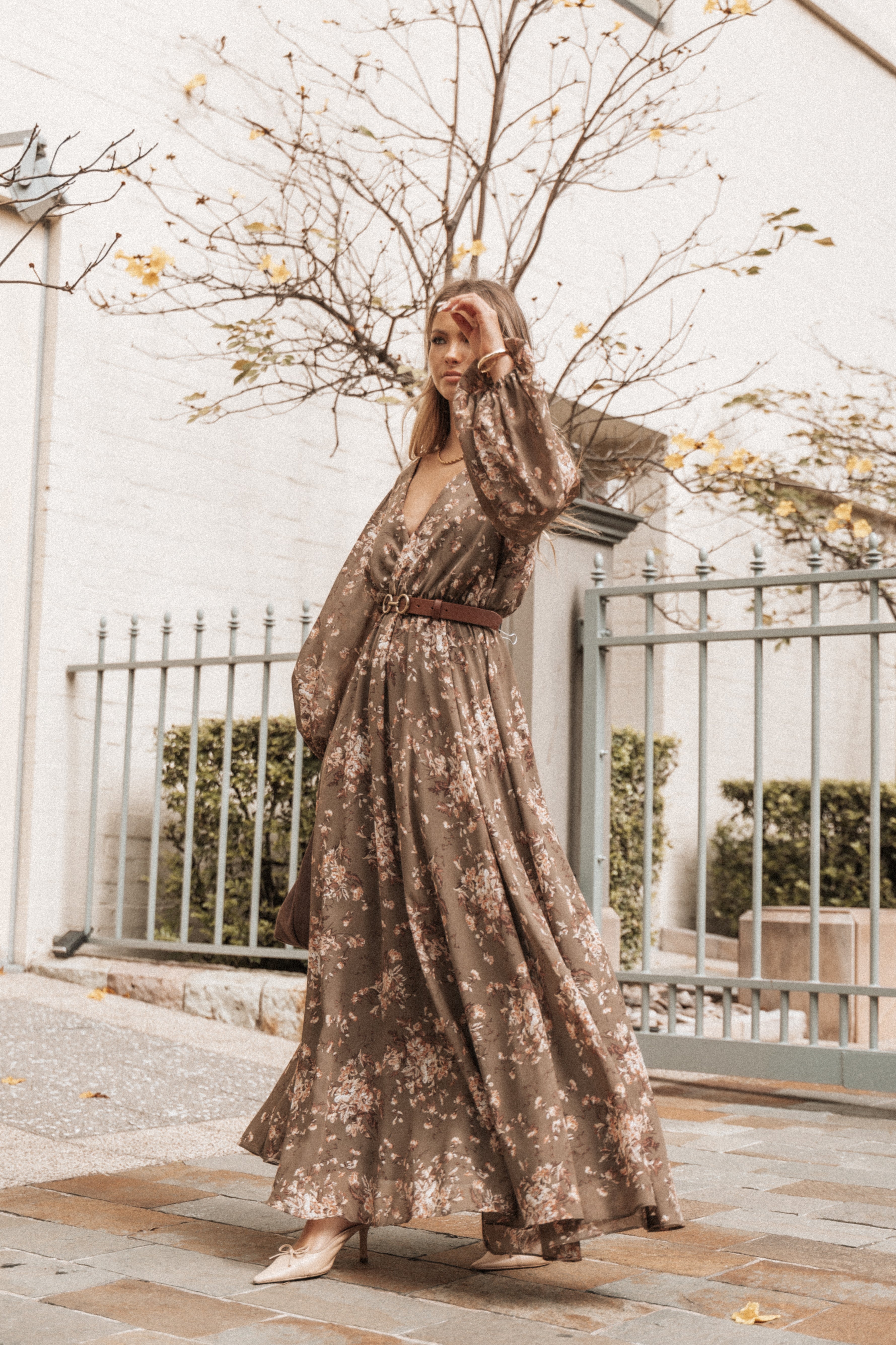Anisa Maxi Dress - Olive Floral Print Long Summer Dress for Women | Boho Chic Flowy Beach Dress for Vacation, Party & Casual Wear