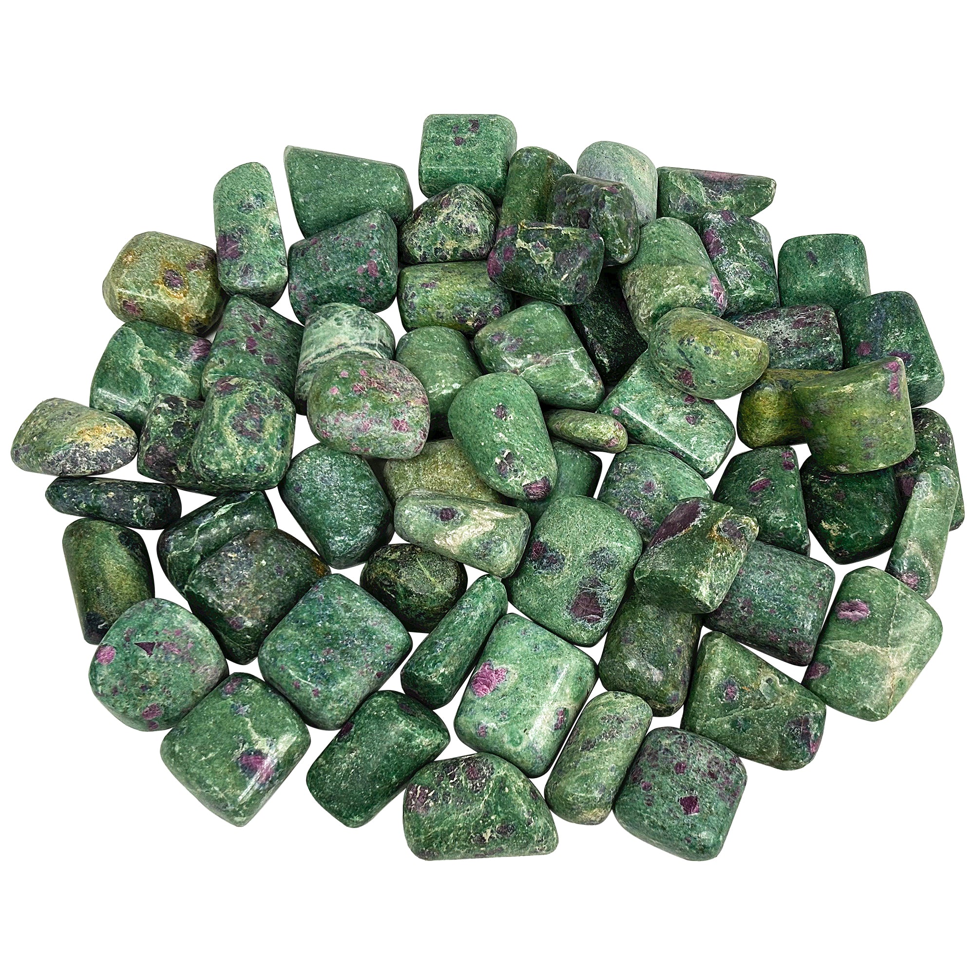 1 lb Natural Polished Ruby Zoisite Tumbled Stones - Bulk Healing Crystals for Meditation, Reiki, Jewelry Making & Energy Work