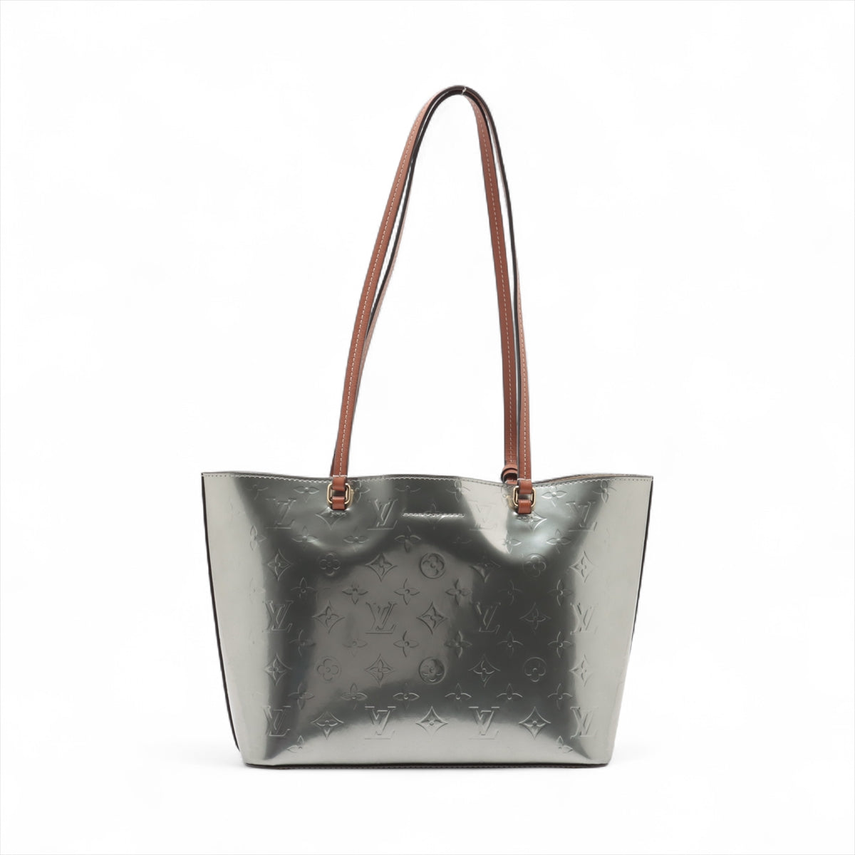Louis Vuitton Monogram Vernis Long Beach PM Silver Handbag - Preorder Luxury Designer Tote for Women | Perfect for Work, Travel & Evening Events