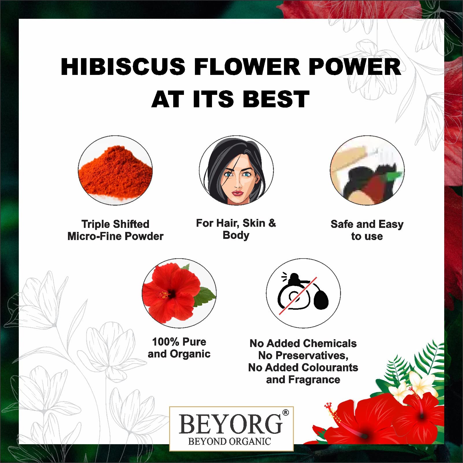 100% Pure & Natural Orange Peel Powder & Hibiscus Powder for Hair Growth & Conditioning - 200g Herbal Hair Care Treatment for Stronger, Healthier Hair | DIY Hair Masks, Scalp Treatments & Natural Hair Care Solutions