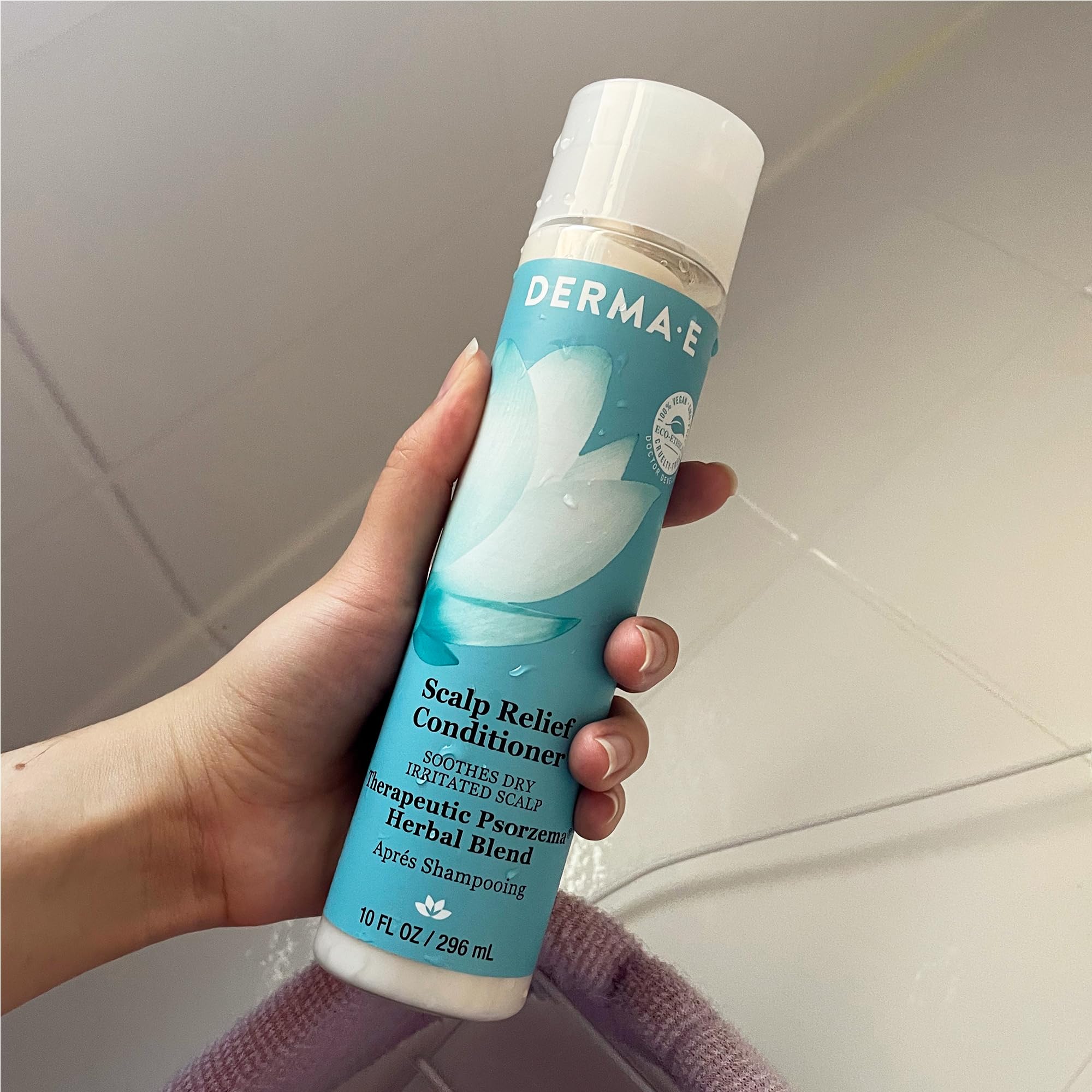 DERMA E Psorzema Herbal Blend Shampoo & Conditioner Set (8oz Each) - Soothes Irritated, Itchy Scalp & Relieves Dandruff - Ideal for Sensitive Scalp Care & Daily Hair Routine
