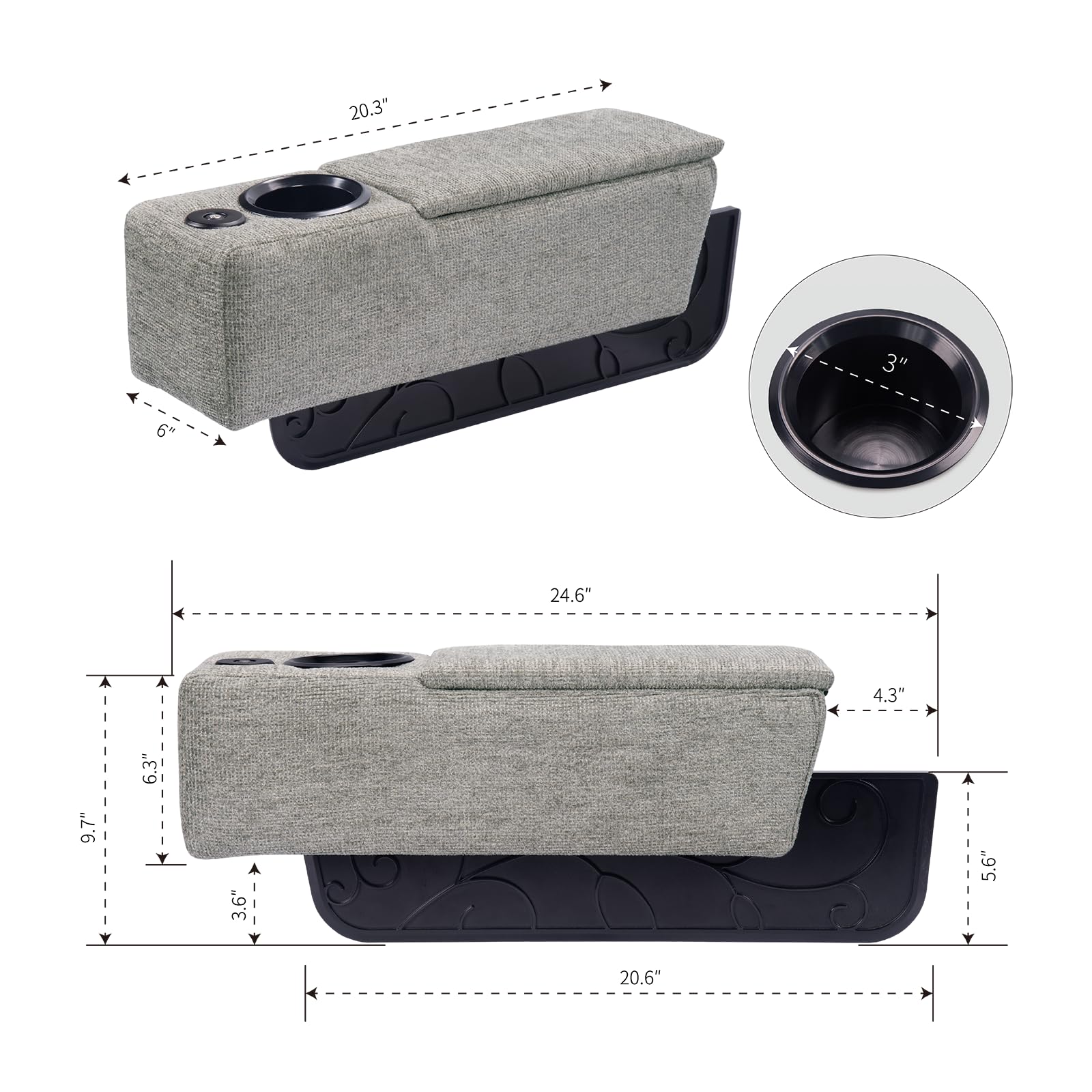 **Multifunctional Sofa Armrest Organizer with Wireless Charging, Removable Couch Caddy, Storage Pockets & LED Reading Light - Perfect for Living Room, Bedroom, or Office Comfort**