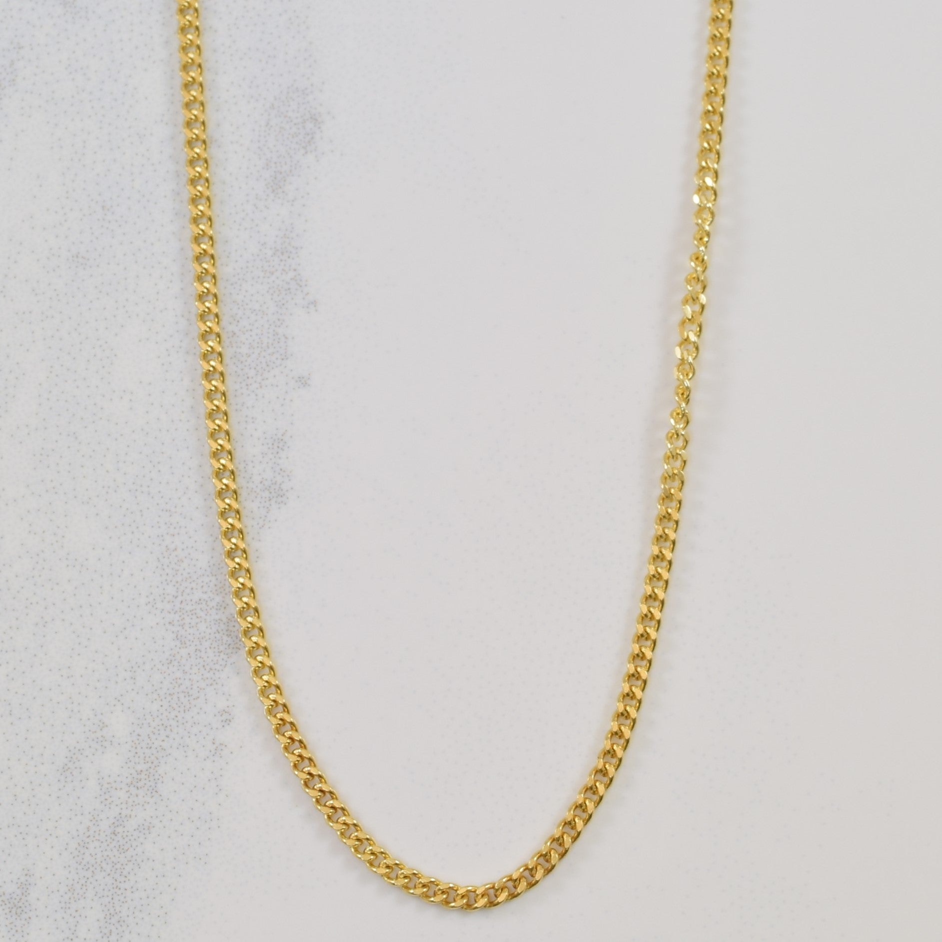 10K Yellow Gold Curb Chain Necklace 16 Inch - Classic Cuban Link Chain for Men & Women | Perfect for Layering, Gifts & Everyday Wear