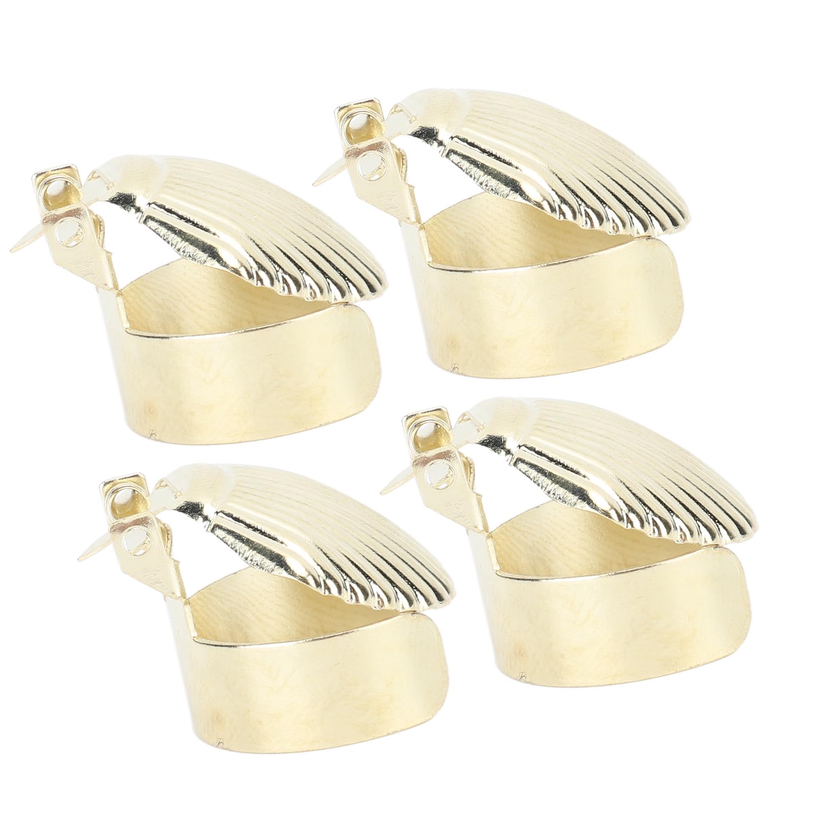 4-Piece Gold Metal Candle Snuffer Set - Automatic Candle Extinguisher with Decorative Shell Pattern for Home, Church & Wedding Decor - Safe Candle Stopper for Fire Prevention & Aromatherapy