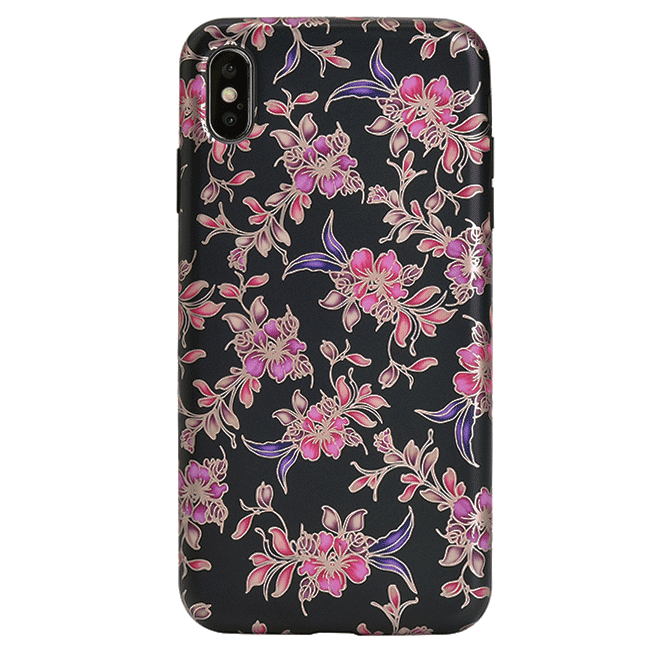 Elegant Midnight Floral Rose Gold Chrome iPhone Case - Stylish Protective Cover for iPhone 13/14/15 Pro Max - Perfect for Everyday Use, Parties & Special Occasions