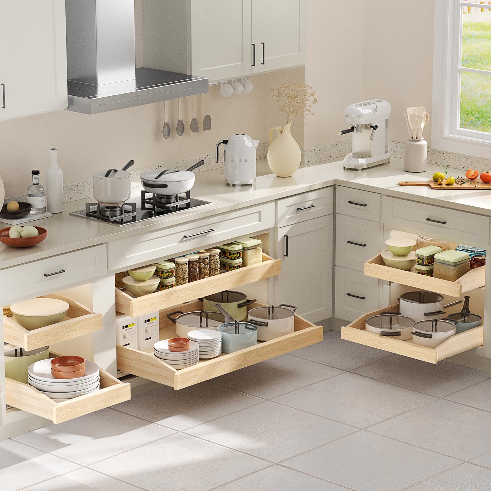 ROOMTEC Soft Close Pull Out Cabinet Organizer 25.5
