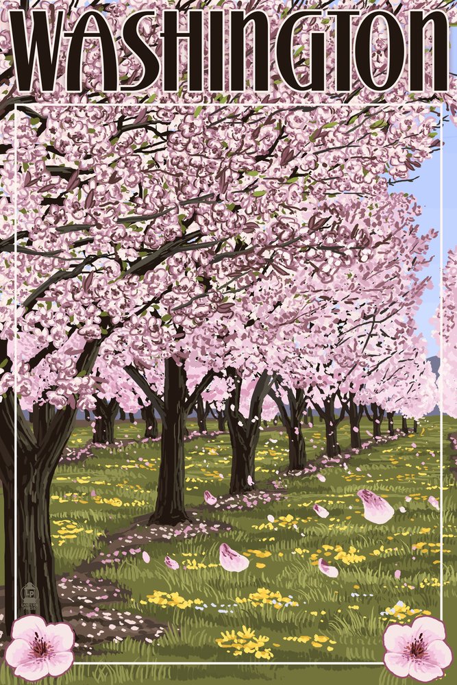 Washington Cherry Blossom Metal Wall Art - 16x24 Gallery Quality Aluminum Decor for Home & Office - Perfect for Living Room, Bedroom, or Office Wall Decor