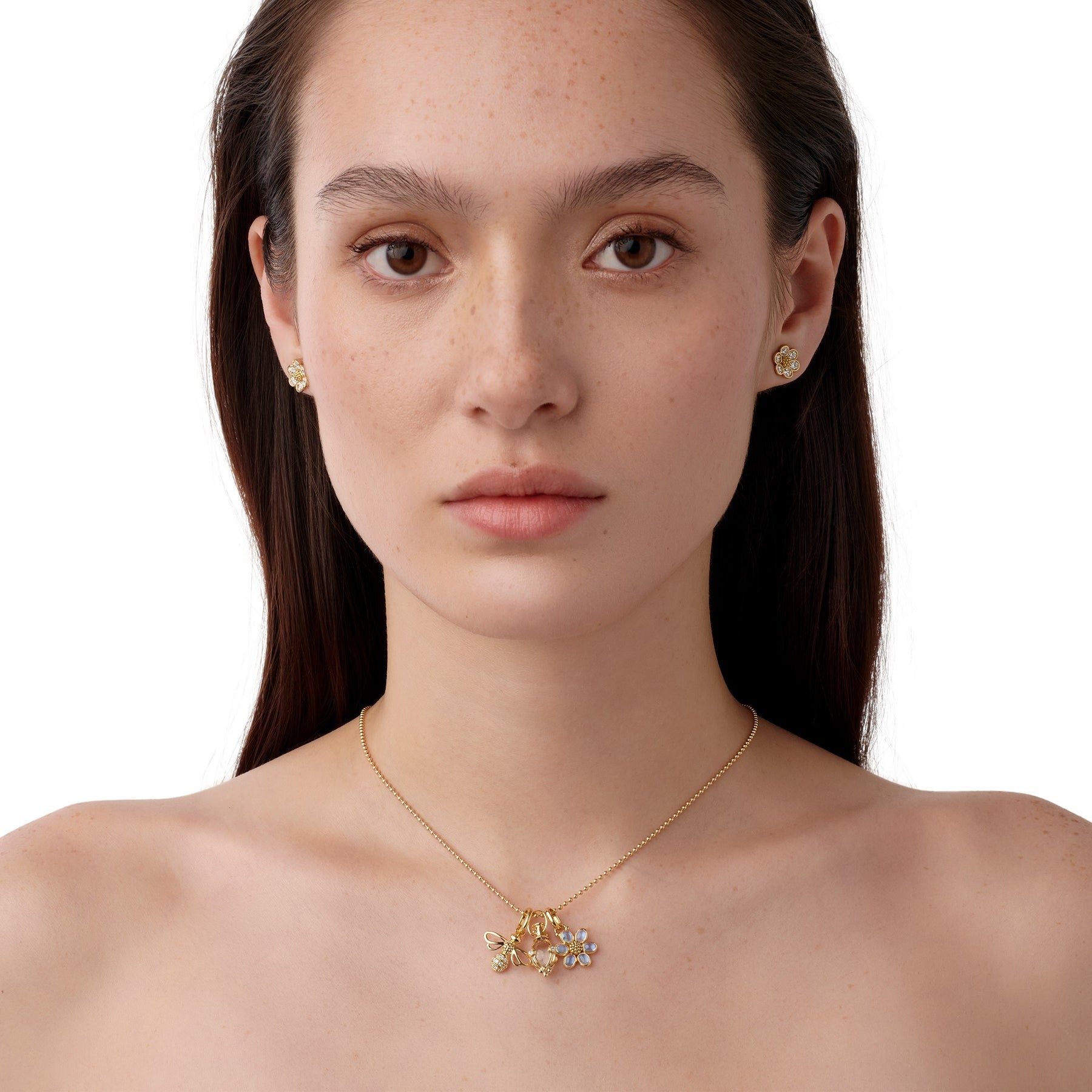 Temple St. Clair Primavera Charm Necklace - 18K Gold Plated Pendant with Gemstones, Elegant Jewelry Gift for Women | Perfect for Weddings, Anniversaries & Special Occasions