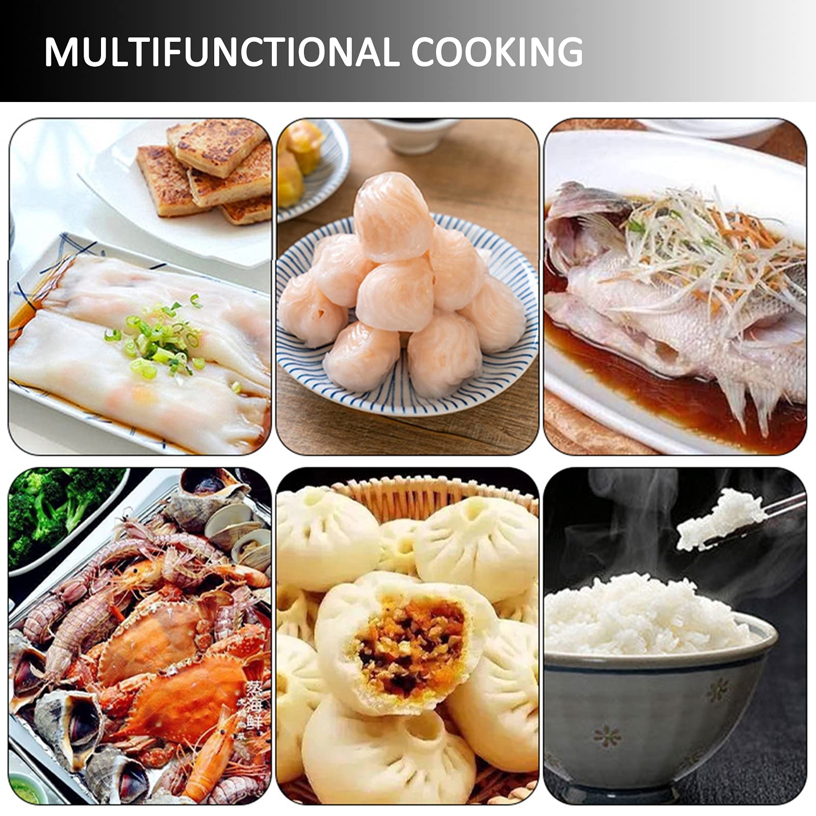 Premium Rice Noodle Roll Steamer Machine - 3 Stainless Steel Trays (1 Perforated + 2 Solid) for Homemade Cheung Fun | Perfect for Asian Cuisine, Home Cooking & Restaurant Use