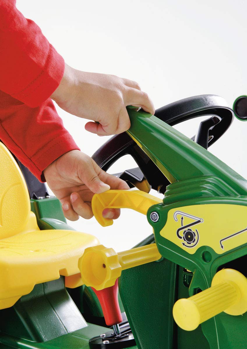 John Deere 7930 Pedal Tractor Toy for Kids Ages 3-8 with Front Loader, Transport Platform & Brake - Green Ride-On Tractor, 110 x 52 x 54 cm - Outdoor Farm Pretend Play & Backyard Fun