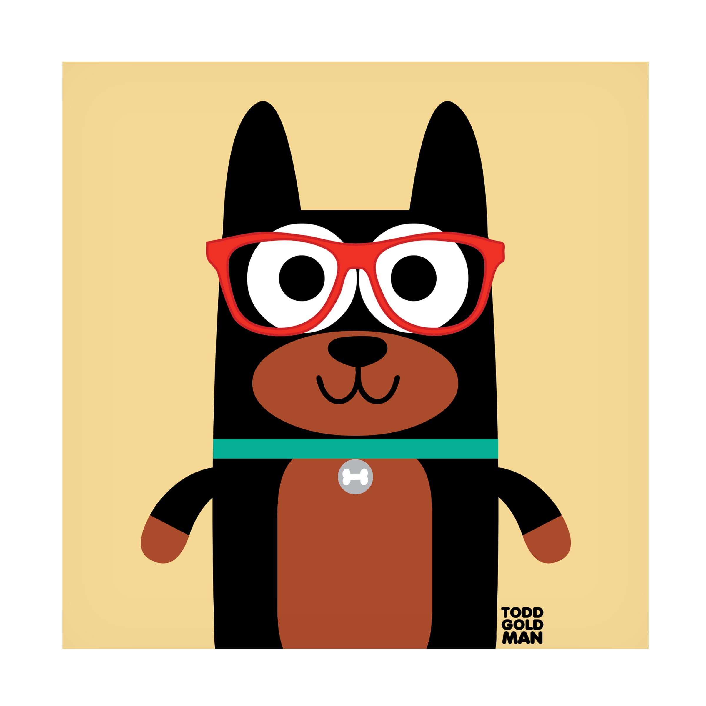 Trademark Fine Art 'Bow Wow Doberman' Canvas Wall Art by Todd Art - Perfect for Living Room, Bedroom & Office Decor